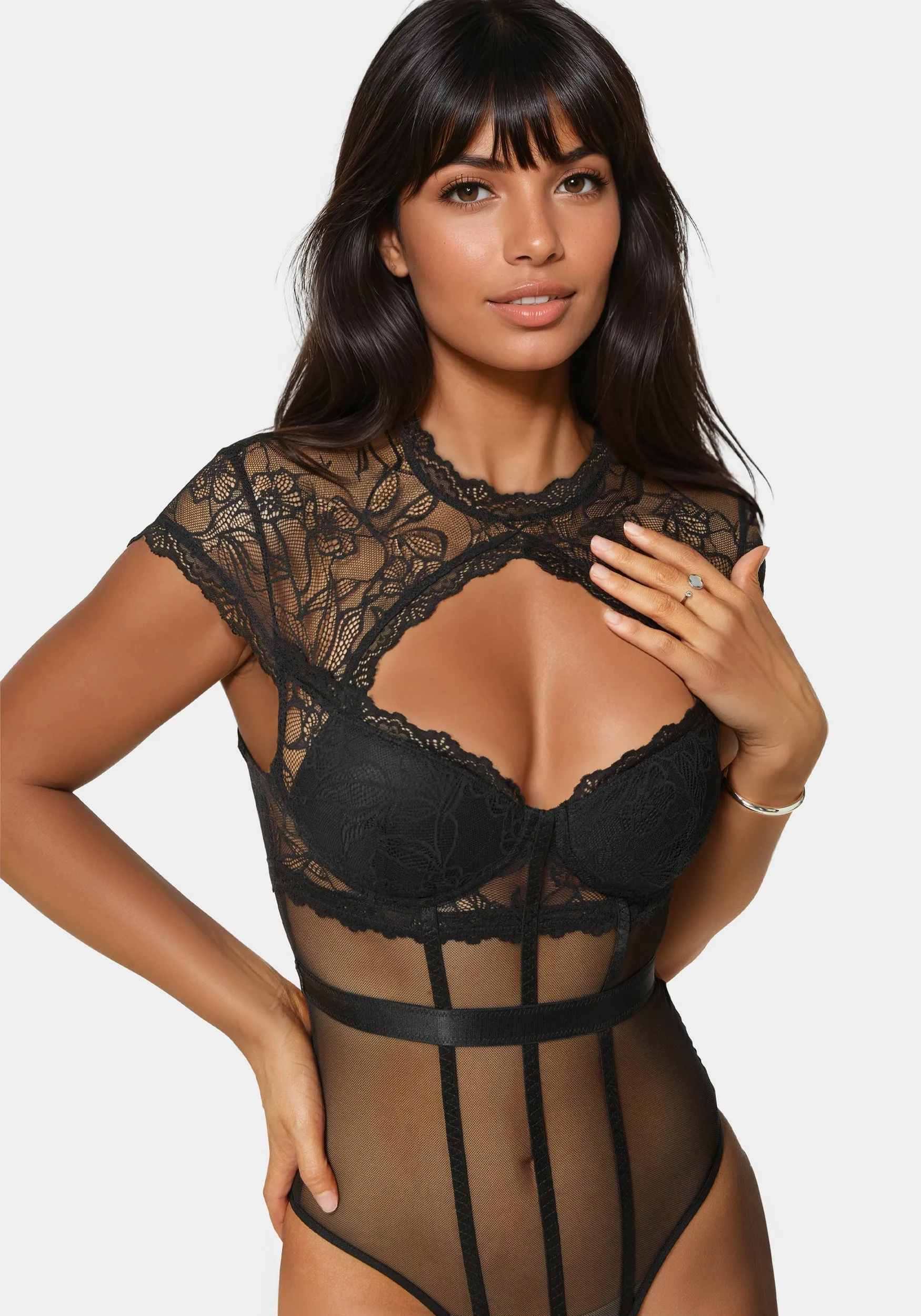 Lace & Mesh Bodysuit sold by Bebe product image thumbnail 3
