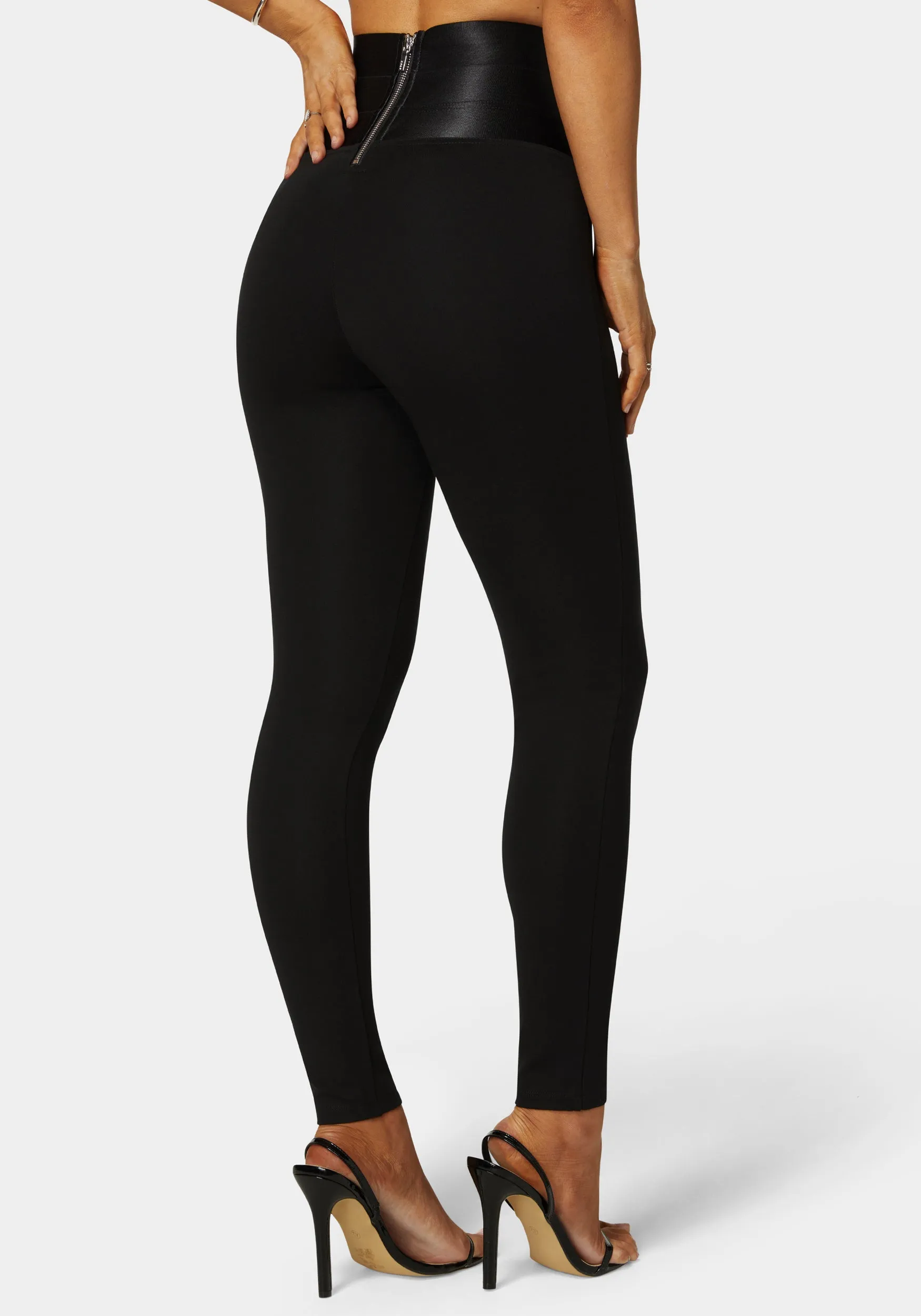 High Waisted Elastic Waistband Lace Up Legging sold by Bebe product image thumbnail 4