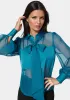 Satin & Chiffon Bow Blouse sold by Bebe