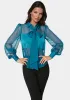 Satin & Chiffon Bow Blouse sold by Bebe