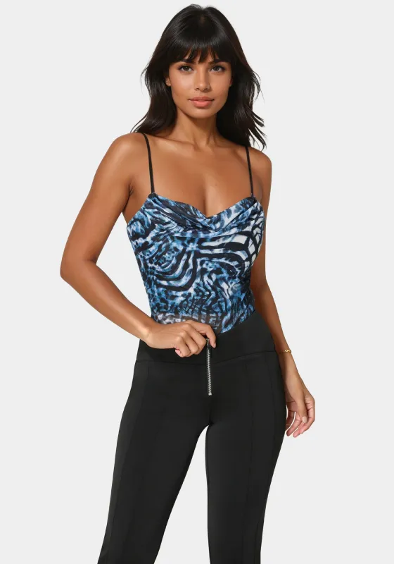 Plunging Neckline Mesh Bodysuit sold by Bebe
