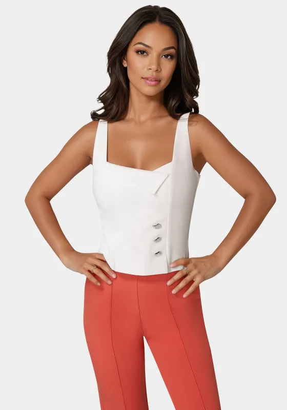 Neck Flap Fitted Vest sold by Bebe