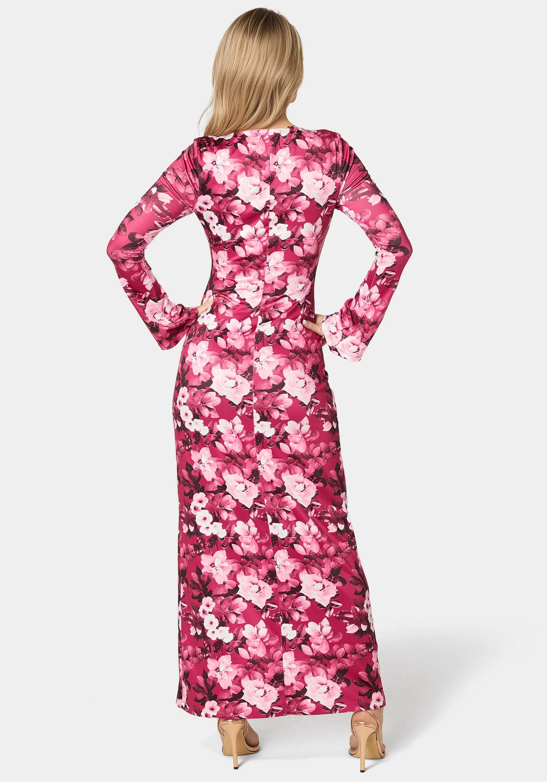 Long Sleeve Keyhole Maxi sold by Bebe product image thumbnail 4