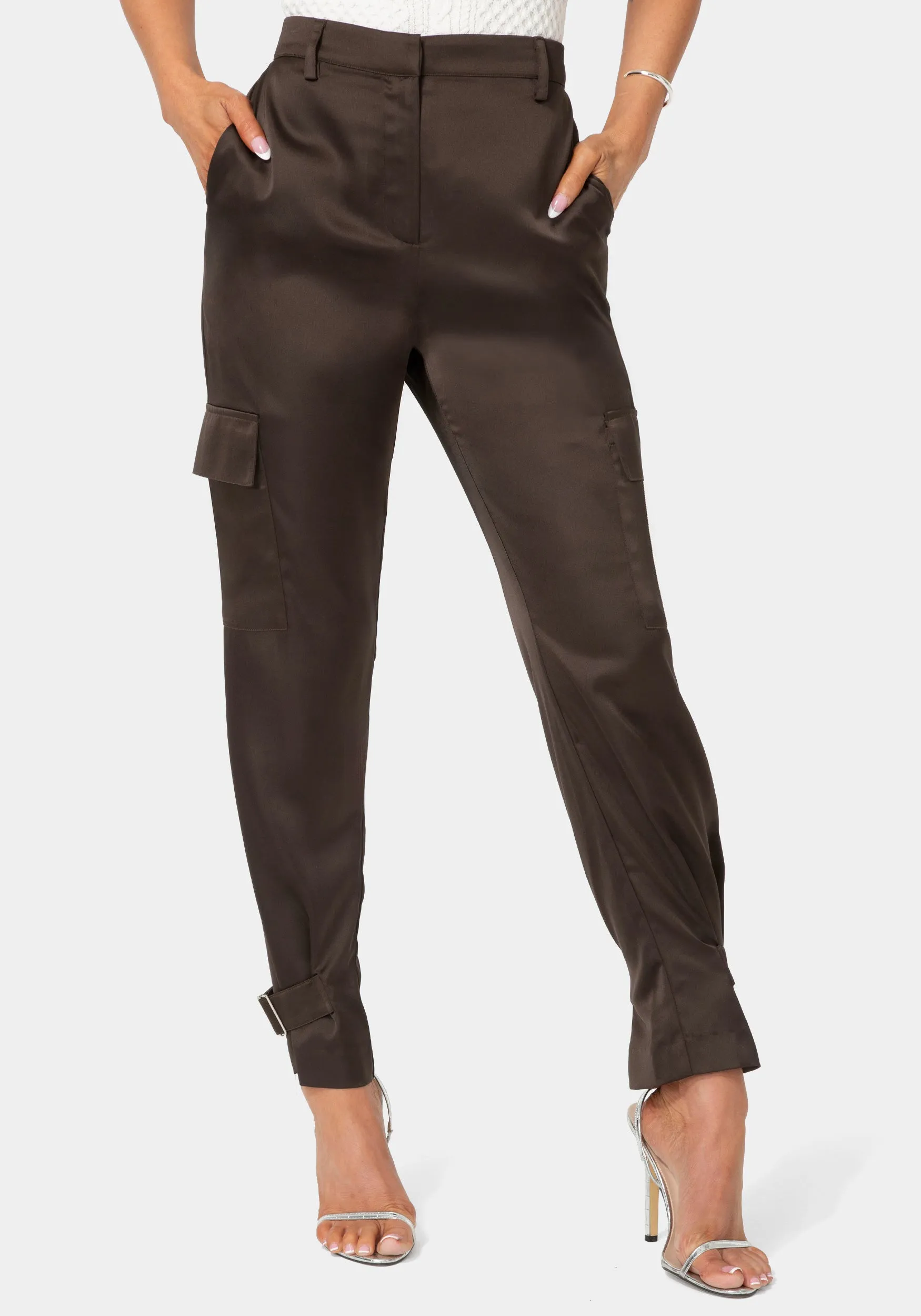 Satin Cargo Jogger sold by Bebe