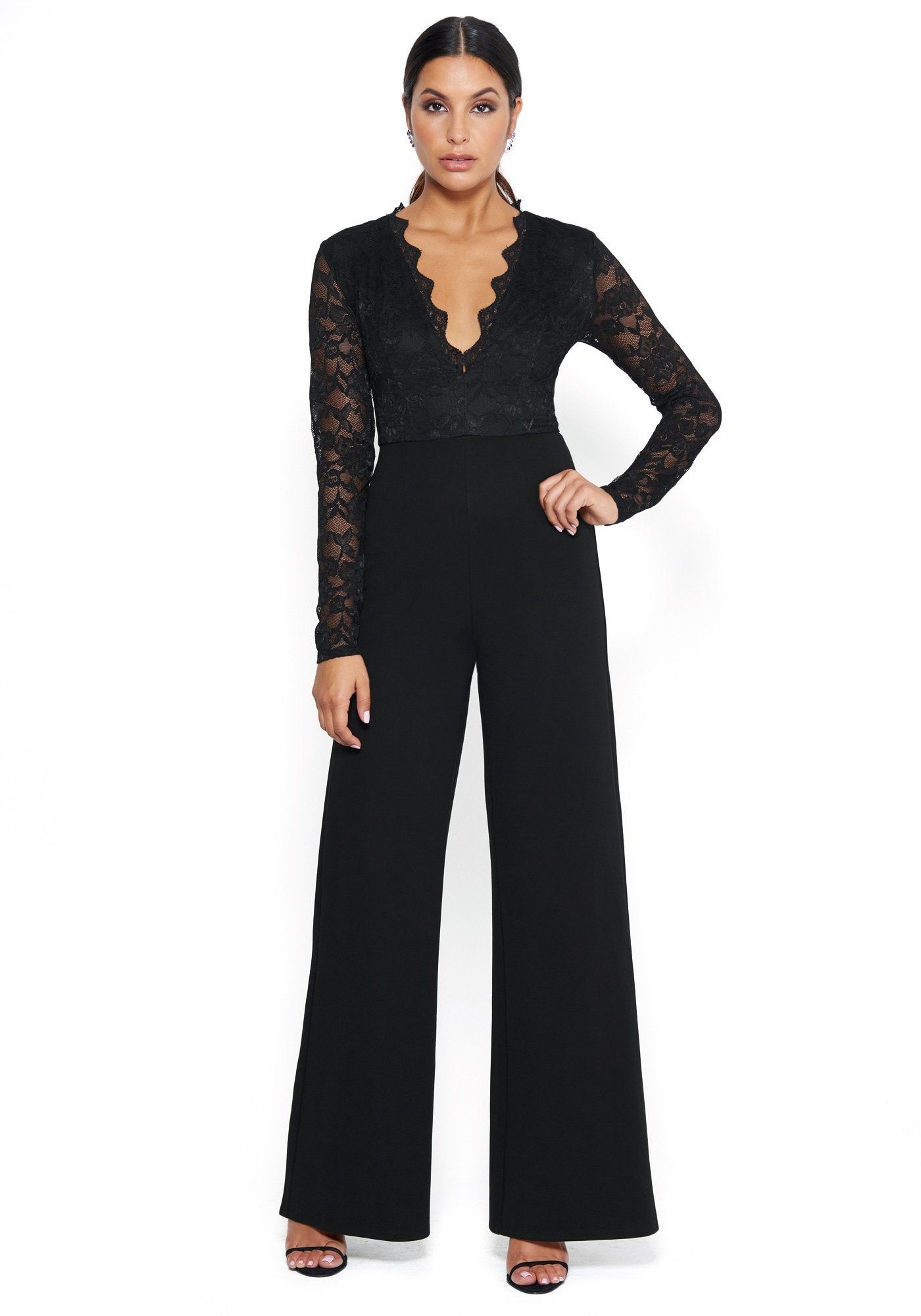 Lace Bodice Jumpsuit sold by Bebe