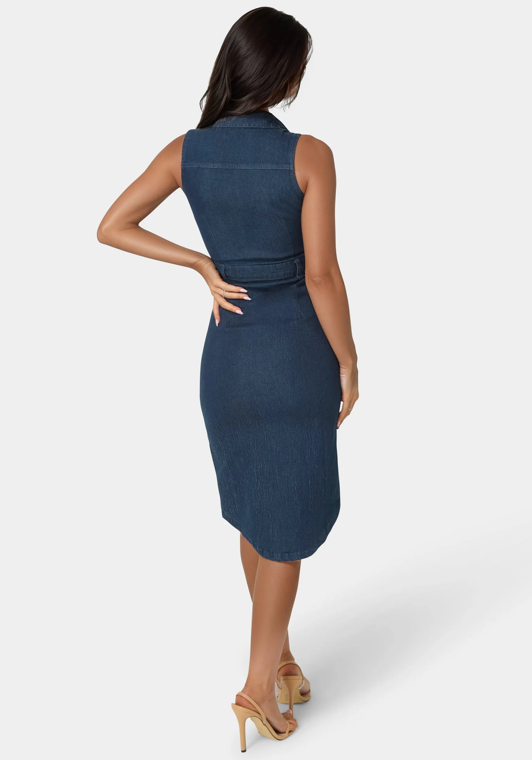 The Sleeveless Midi Shirt Dress sold by Bebe product image thumbnail 4
