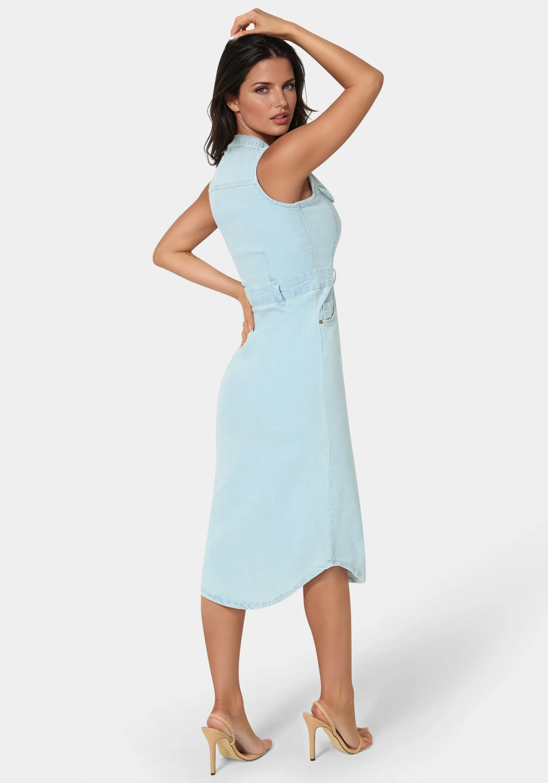 The Sleeveless Midi Shirt Dress sold by Bebe product image thumbnail 4