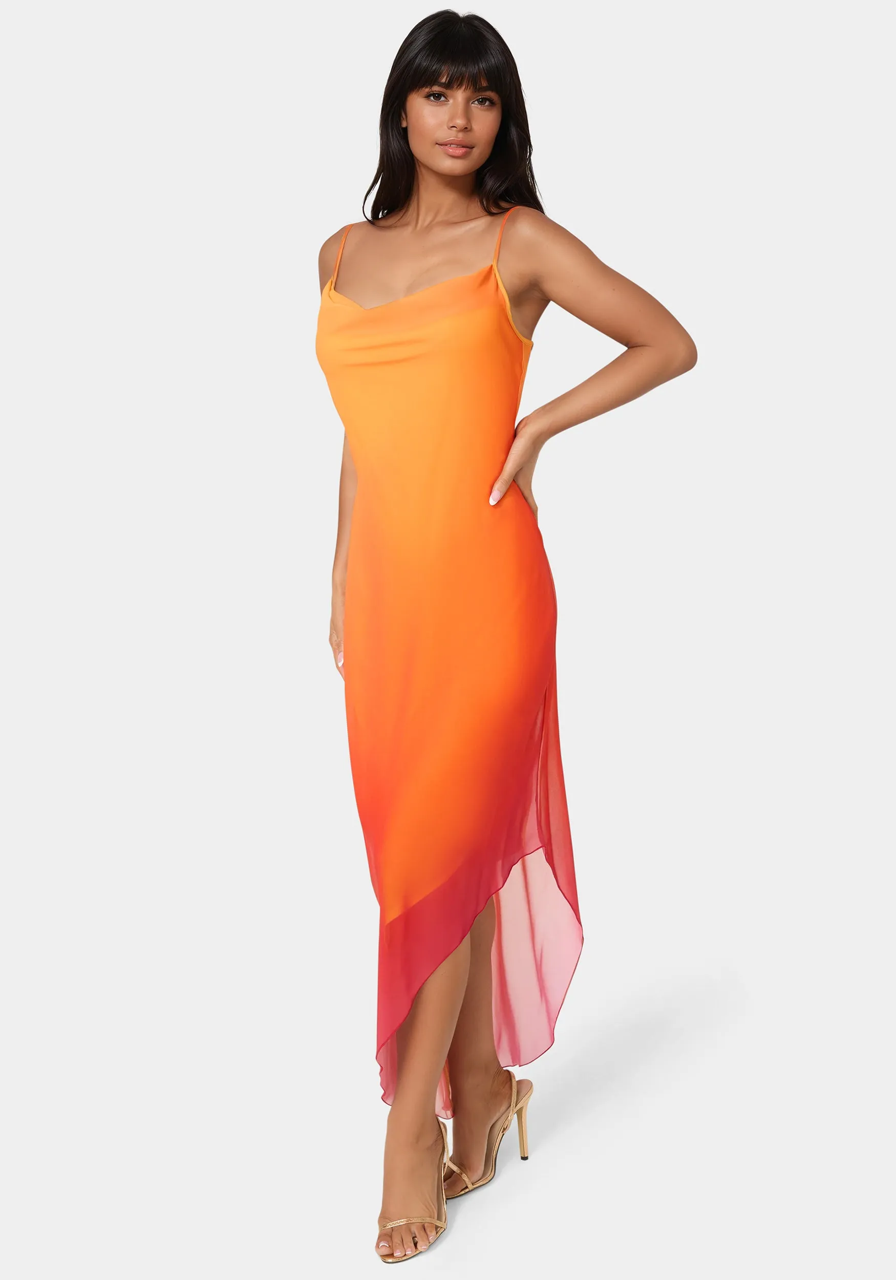 Ombre Chiffon Cowl Dress sold by Bebe product image thumbnail 2