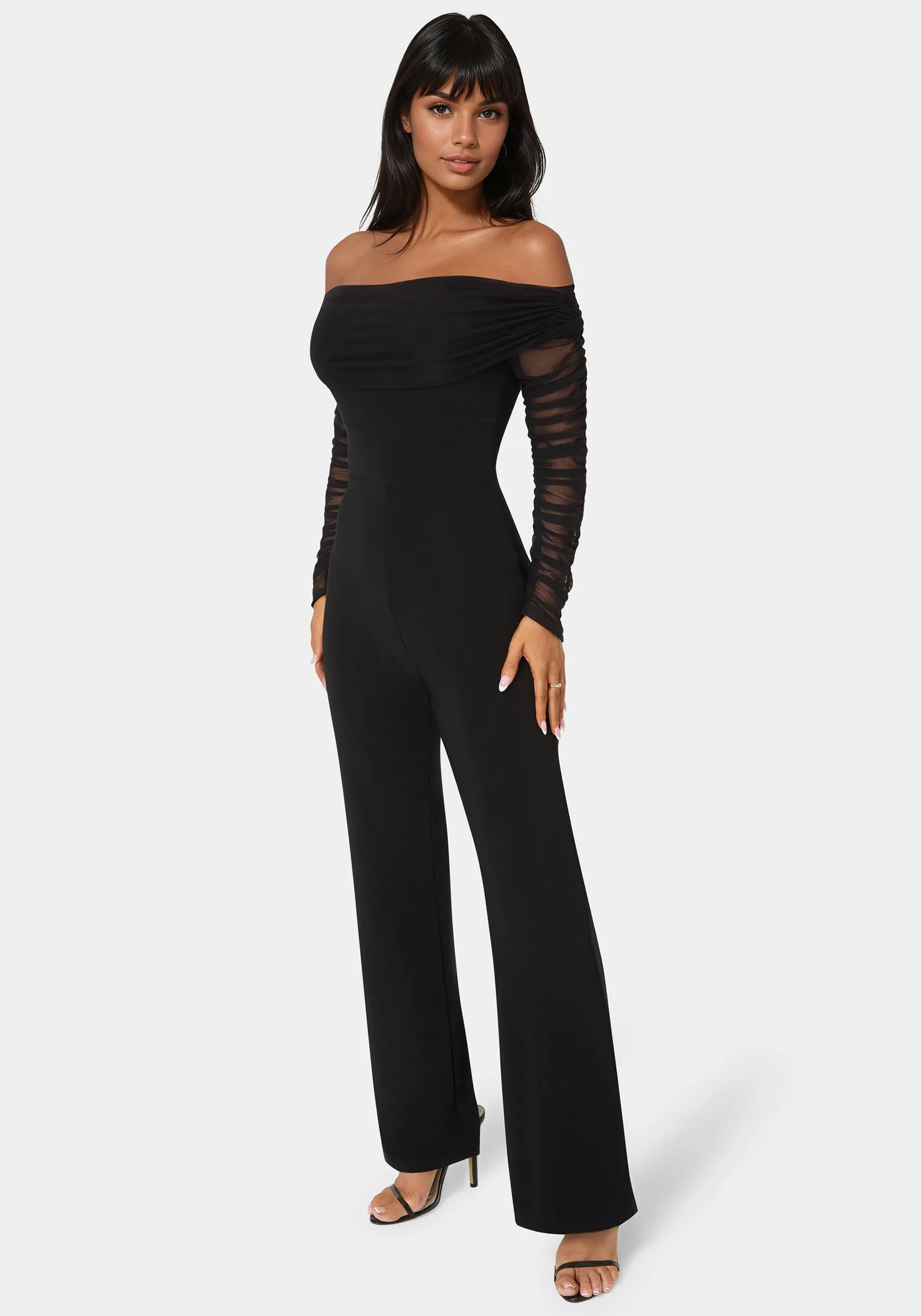 Off Shoulder Ruched Jumpsuit sold by Bebe product image thumbnail 2