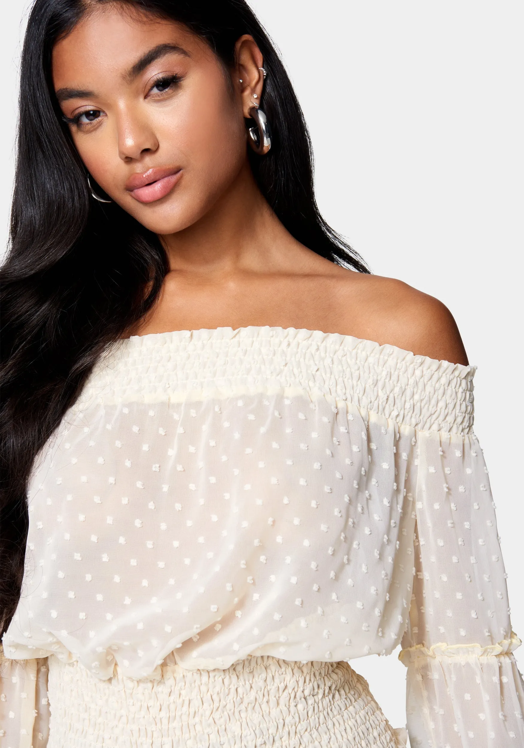 Swiss Dot Bell Sleeve Blouse sold by Bebe product image thumbnail 4