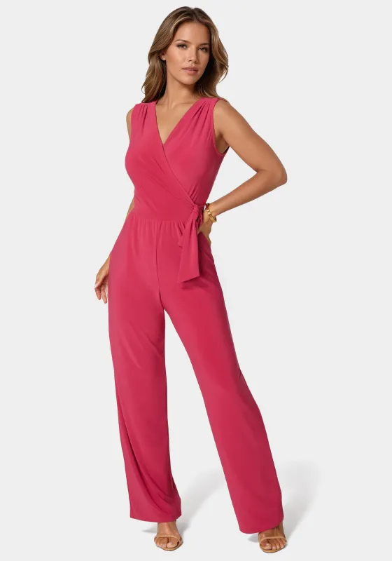 Jersey Wrap Tie Jumpsuit sold by Bebe