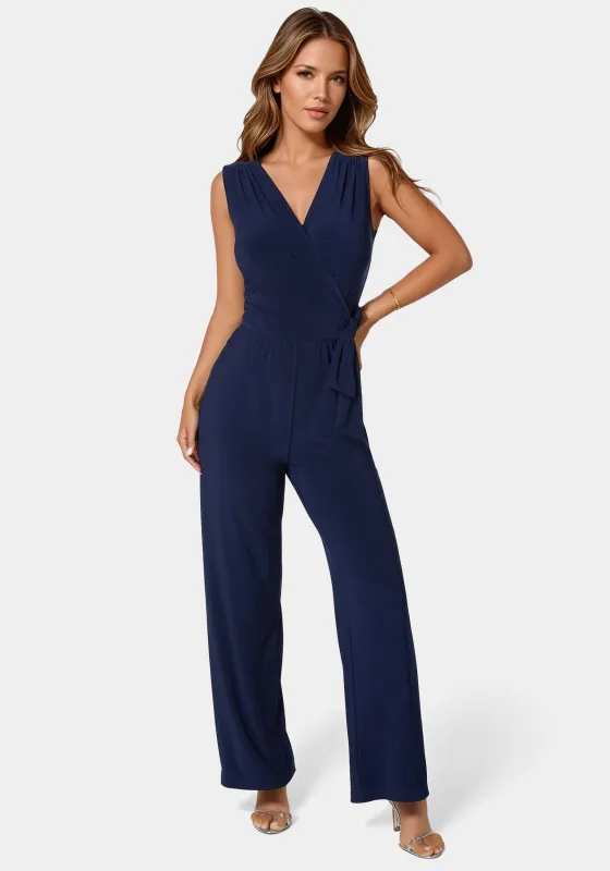 Jersey Wrap Tie Jumpsuit sold by Bebe