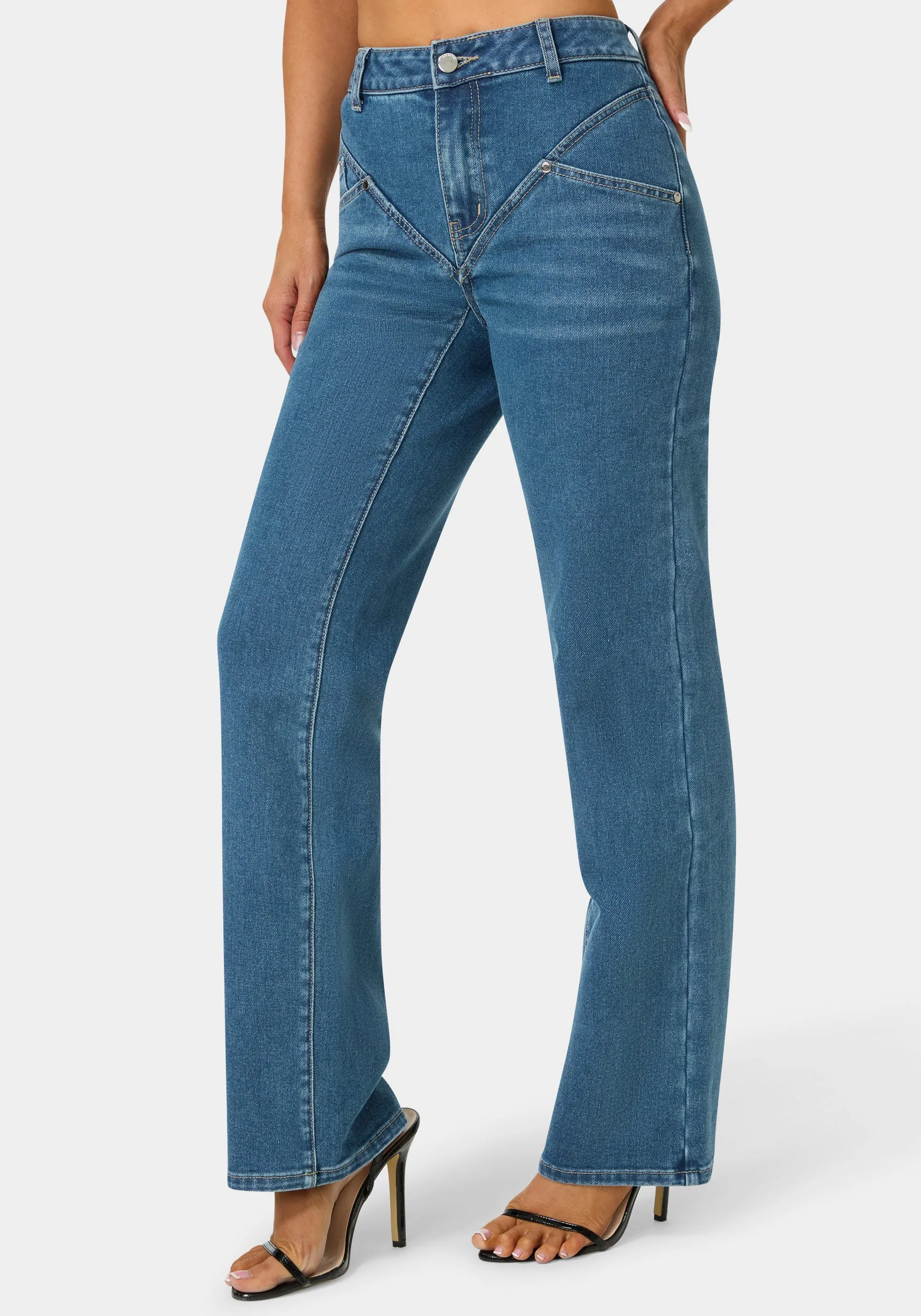 Natural Waist V Cut Straight Leg Jeans sold by Bebe product image thumbnail 3