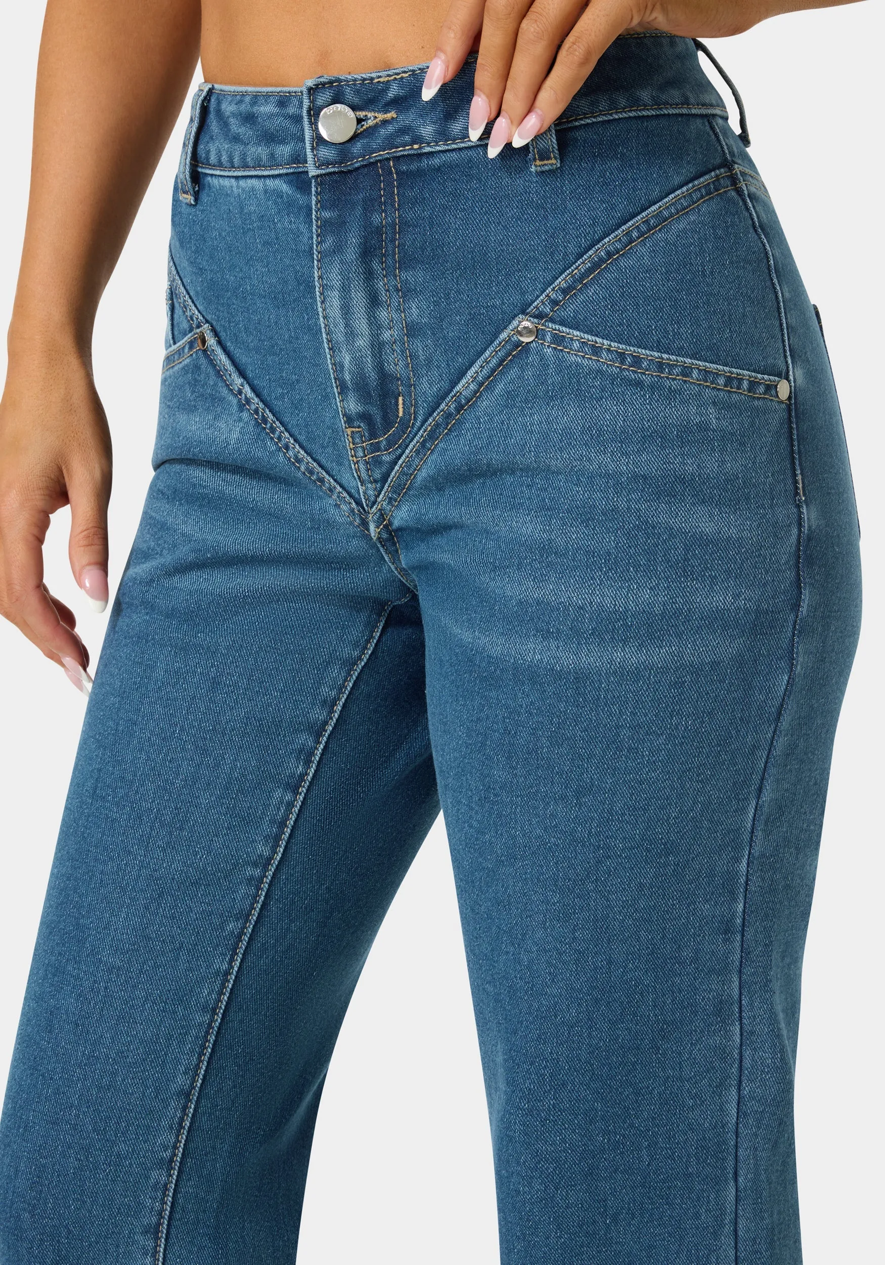 Natural Waist V Cut Straight Leg Jeans sold by Bebe product image thumbnail 4