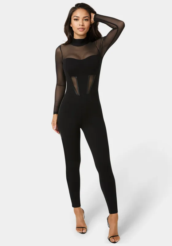 Corset Illusion Catsuit sold by Bebe