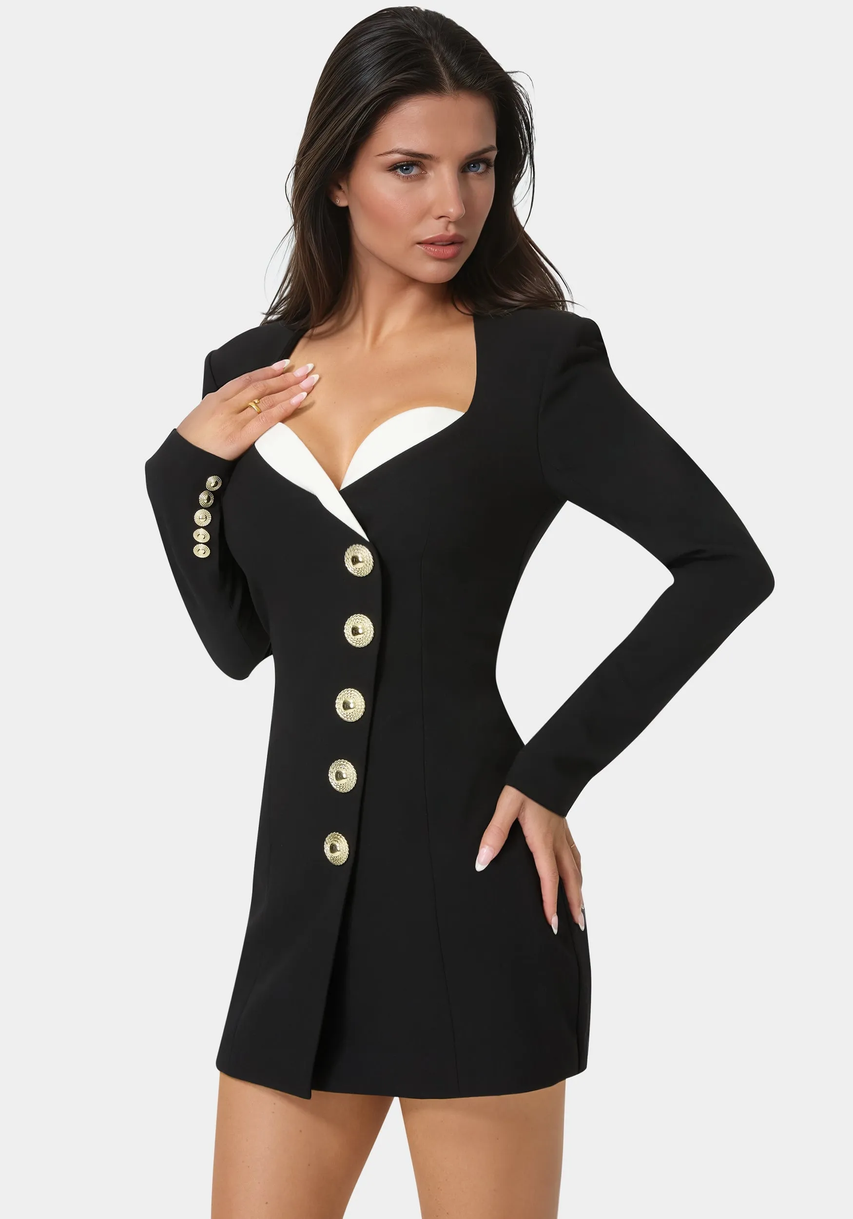Tailored Black & White Romper sold by Bebe product image thumbnail 2
