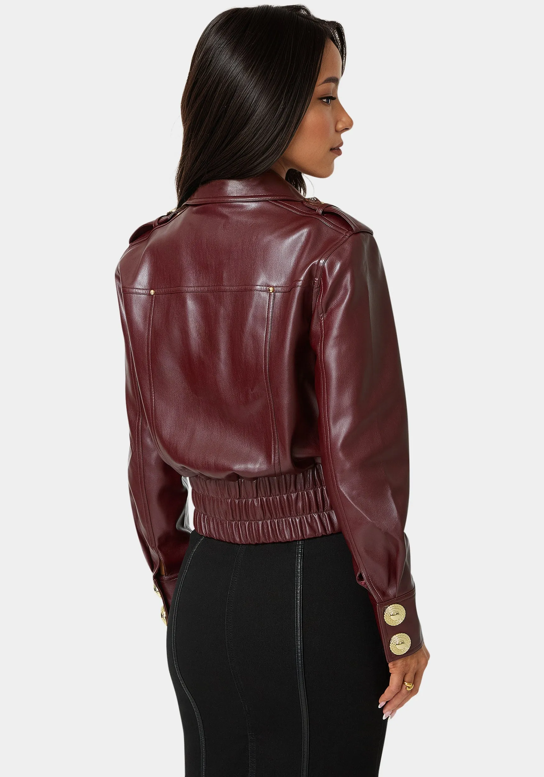 Cropped Vegan Leather Jacket sold by Bebe product image thumbnail 4