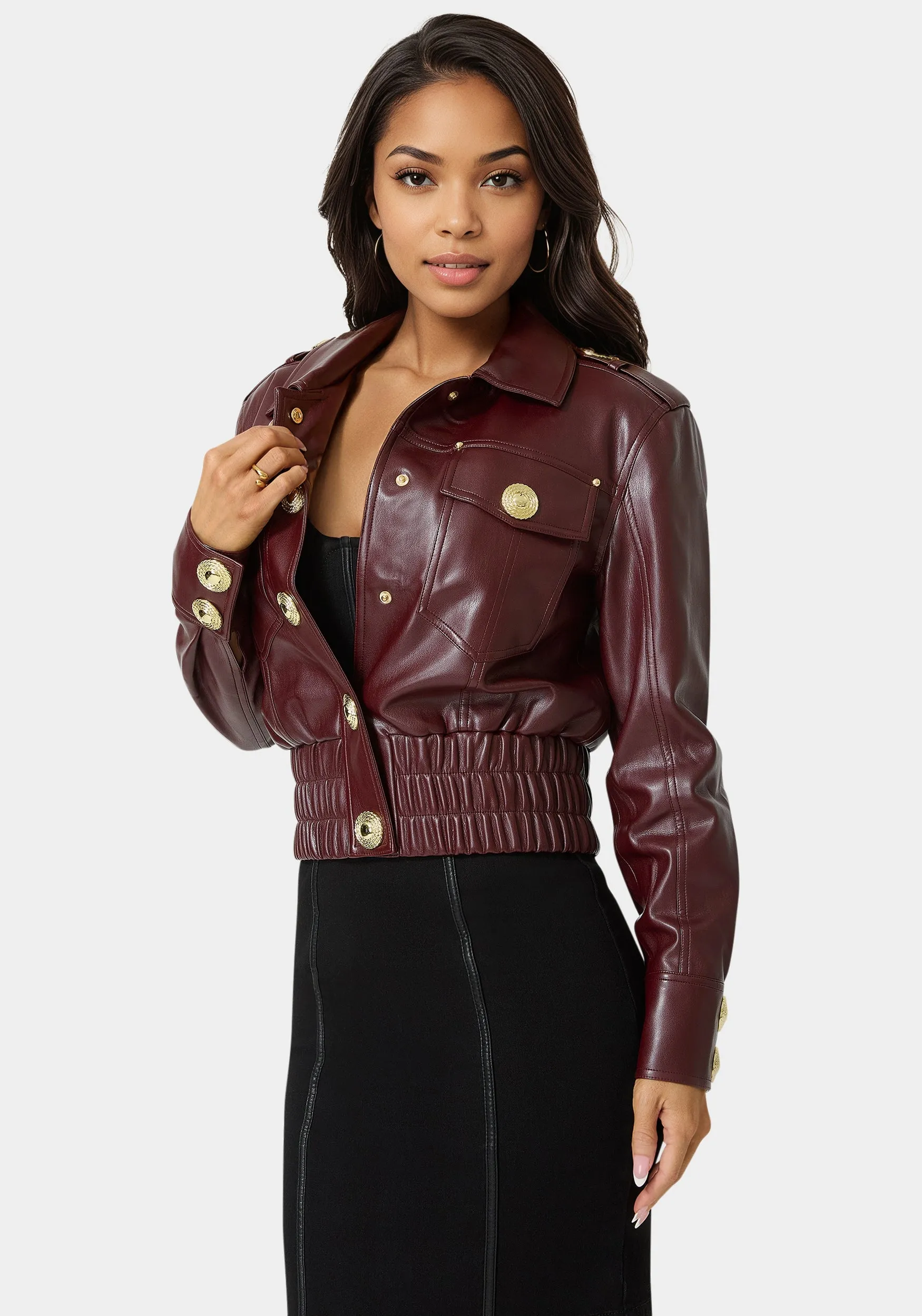 Cropped Vegan Leather Jacket sold by Bebe product image thumbnail 2