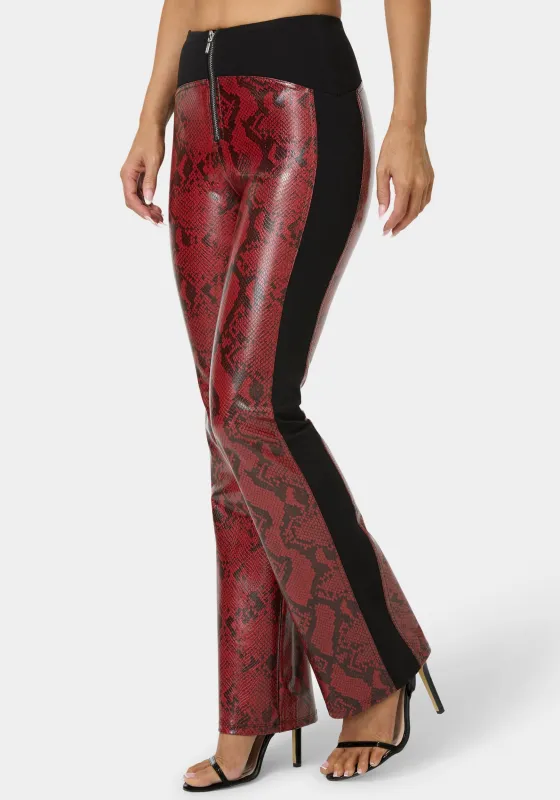 High Waist Snake Skin Mini Flare Pant sold by Bebe