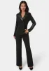 Vegan Leather Combo Straight Leg Trouser sold by Bebe