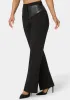 Vegan Leather Combo Straight Leg Trouser sold by Bebe