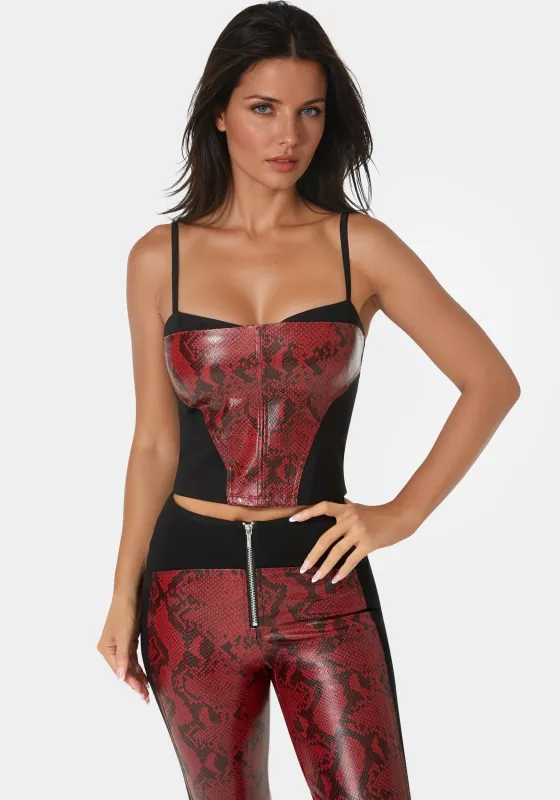 Fitted Snake Skin Top sold by Bebe