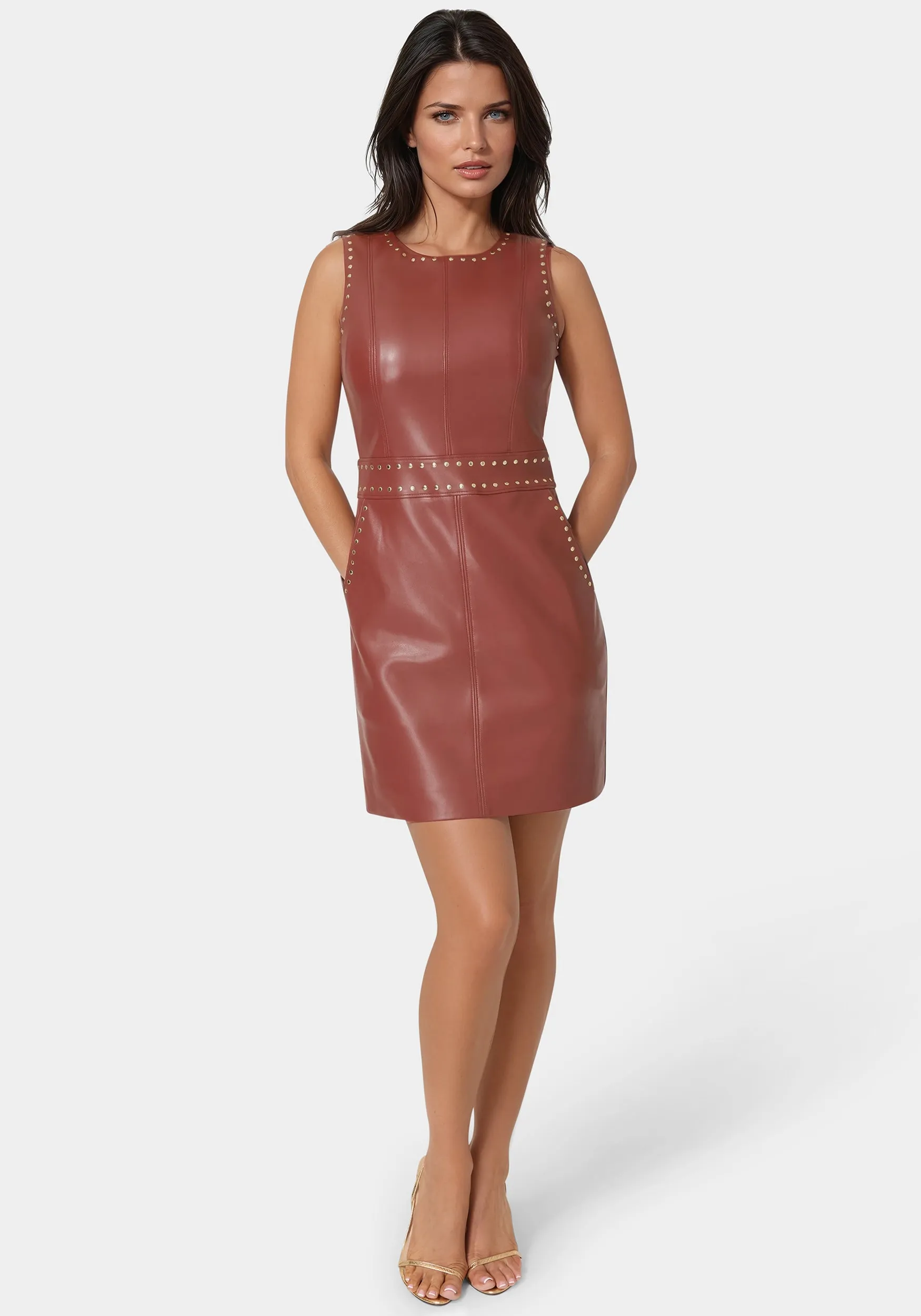Faux Leather Stud Seam Dress sold by Bebe product image thumbnail 2
