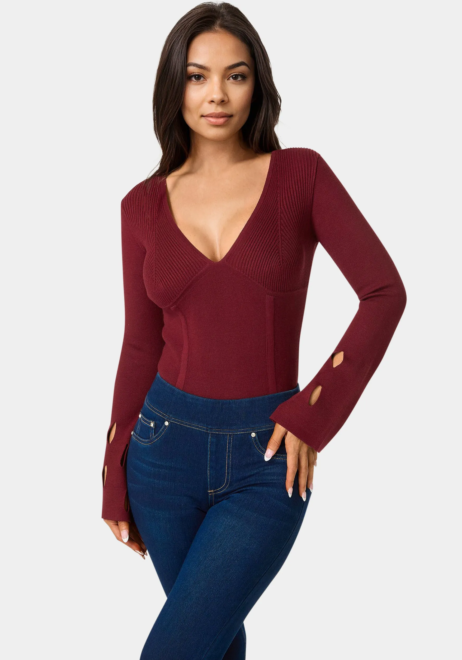 Cut Out Sleeve Detail Sweater sold by Bebe product image thumbnail 2