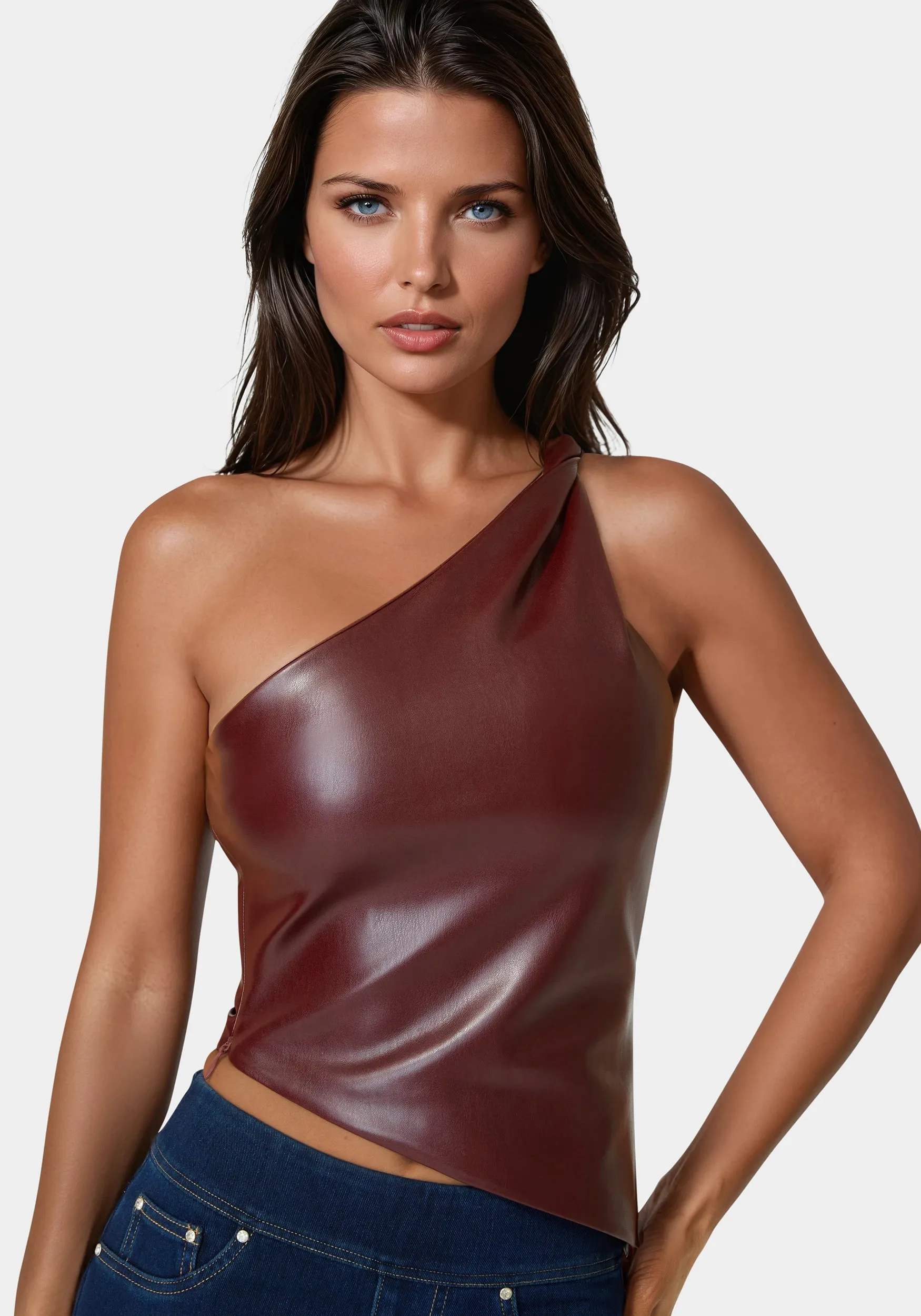 Vegan Leather One Shoulder Top sold by Bebe product image thumbnail 4
