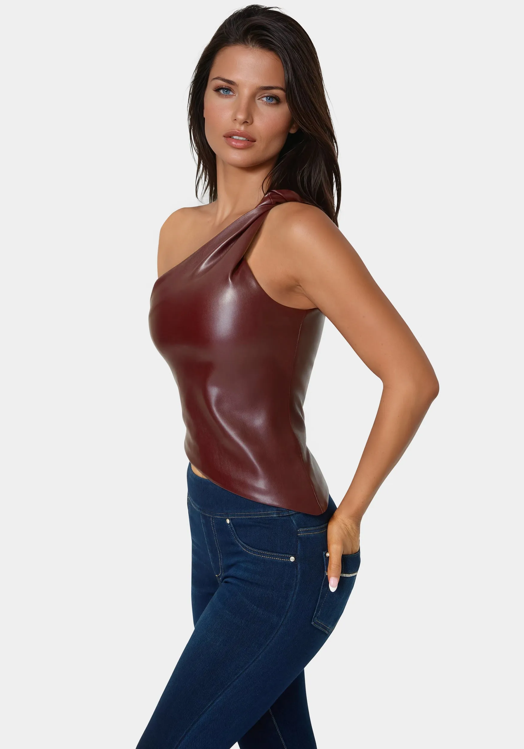 Vegan Leather One Shoulder Top sold by Bebe product image thumbnail 2