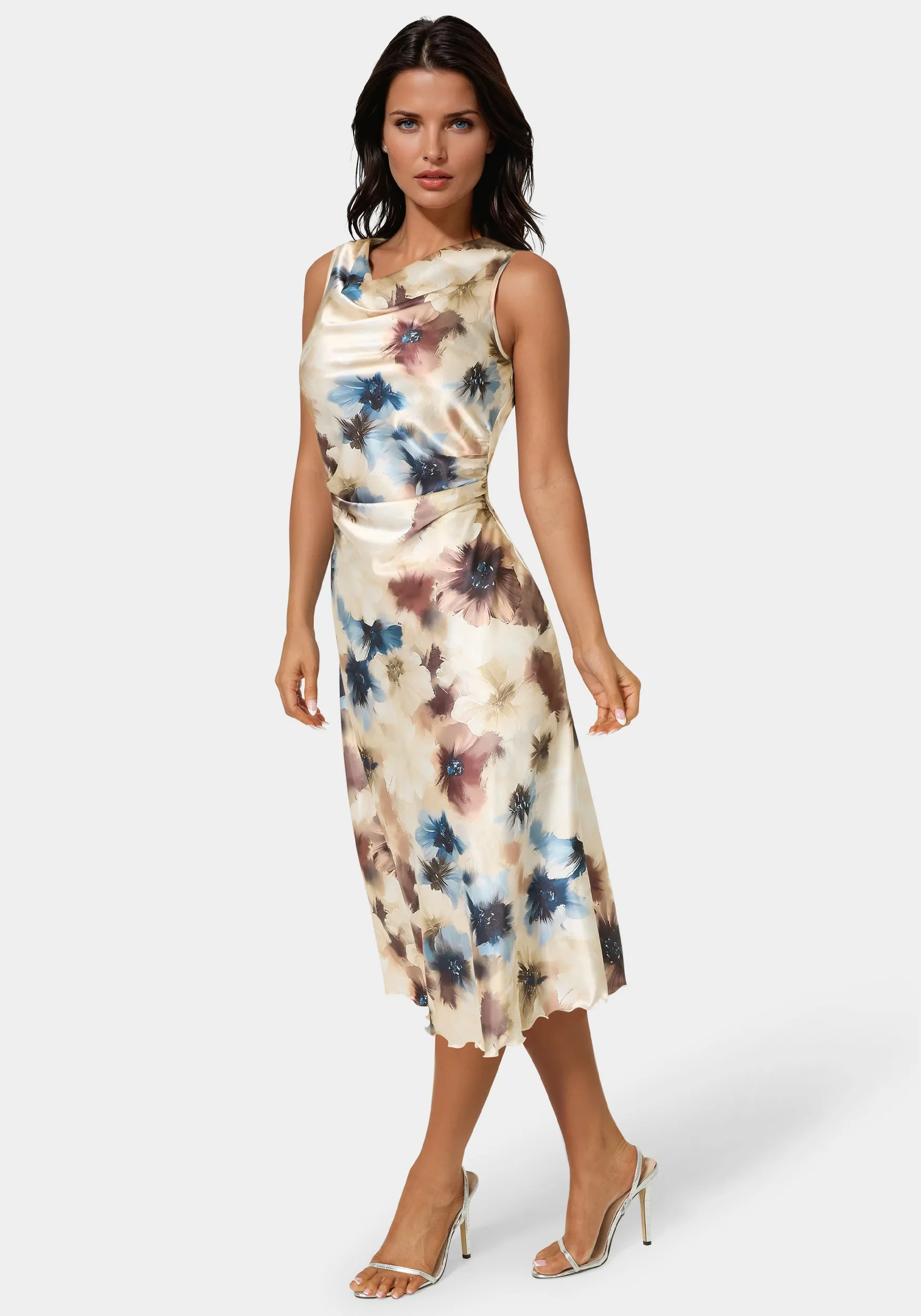 Printed Satin Cowl Maxi Dress sold by Bebe product image thumbnail 2