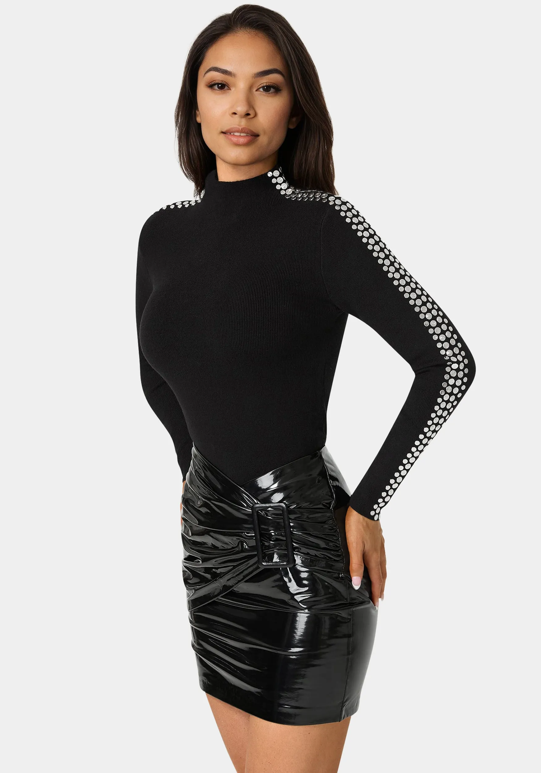 Studded Long Sleeve Sweater sold by Bebe product image thumbnail 2