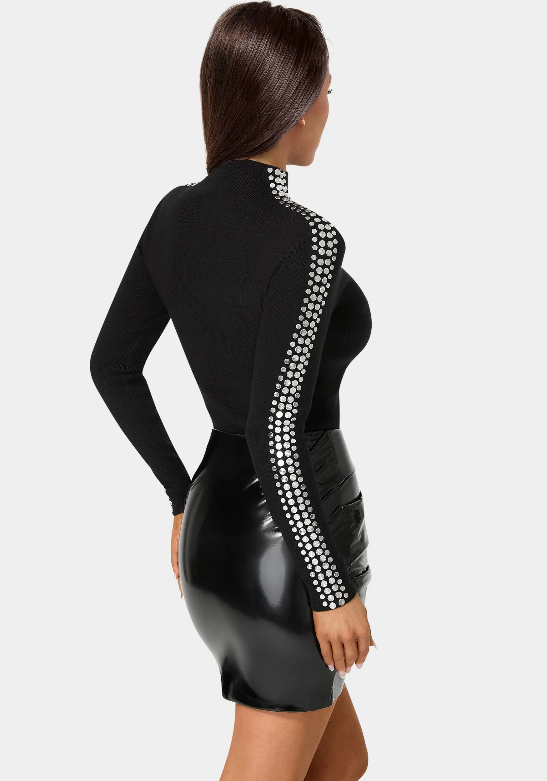 Studded Long Sleeve Sweater sold by Bebe product image thumbnail 3