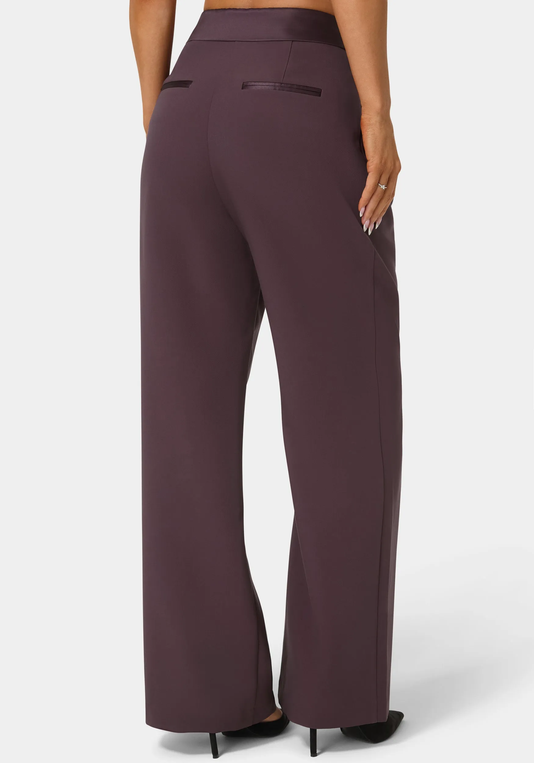 Tailored Foldover Waistband Wide Leg Pant sold by Bebe product image thumbnail 4