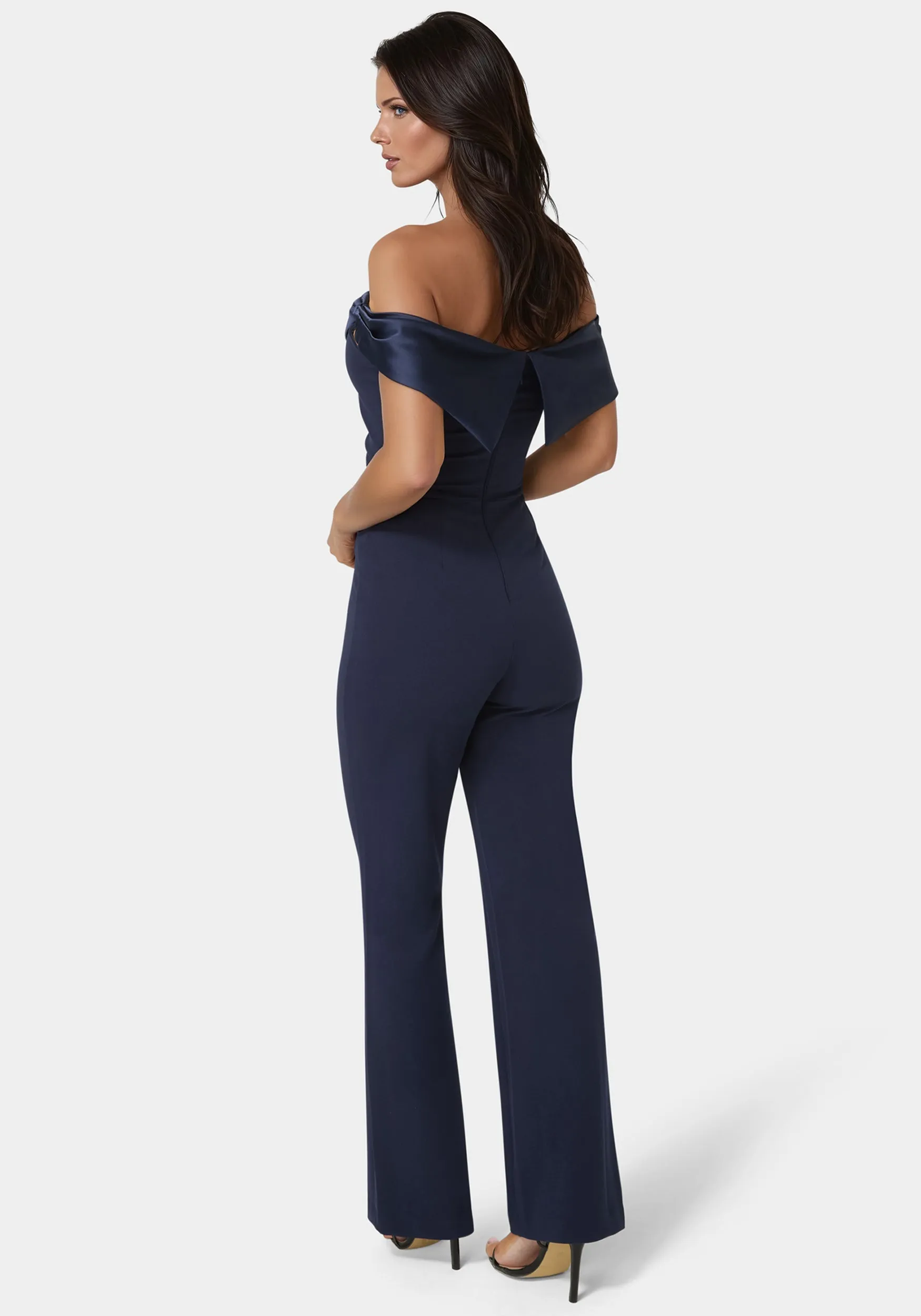 Off Shoulder Straight Leg Jumpsuit sold by Bebe product image thumbnail 3