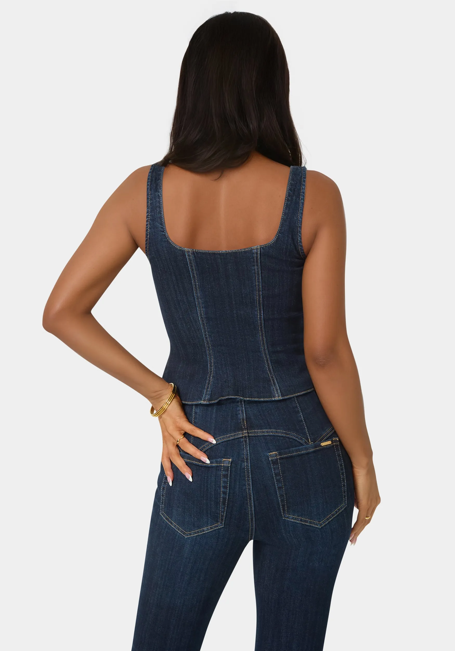 Lace Up Corset Denim Top sold by Bebe product image thumbnail 4