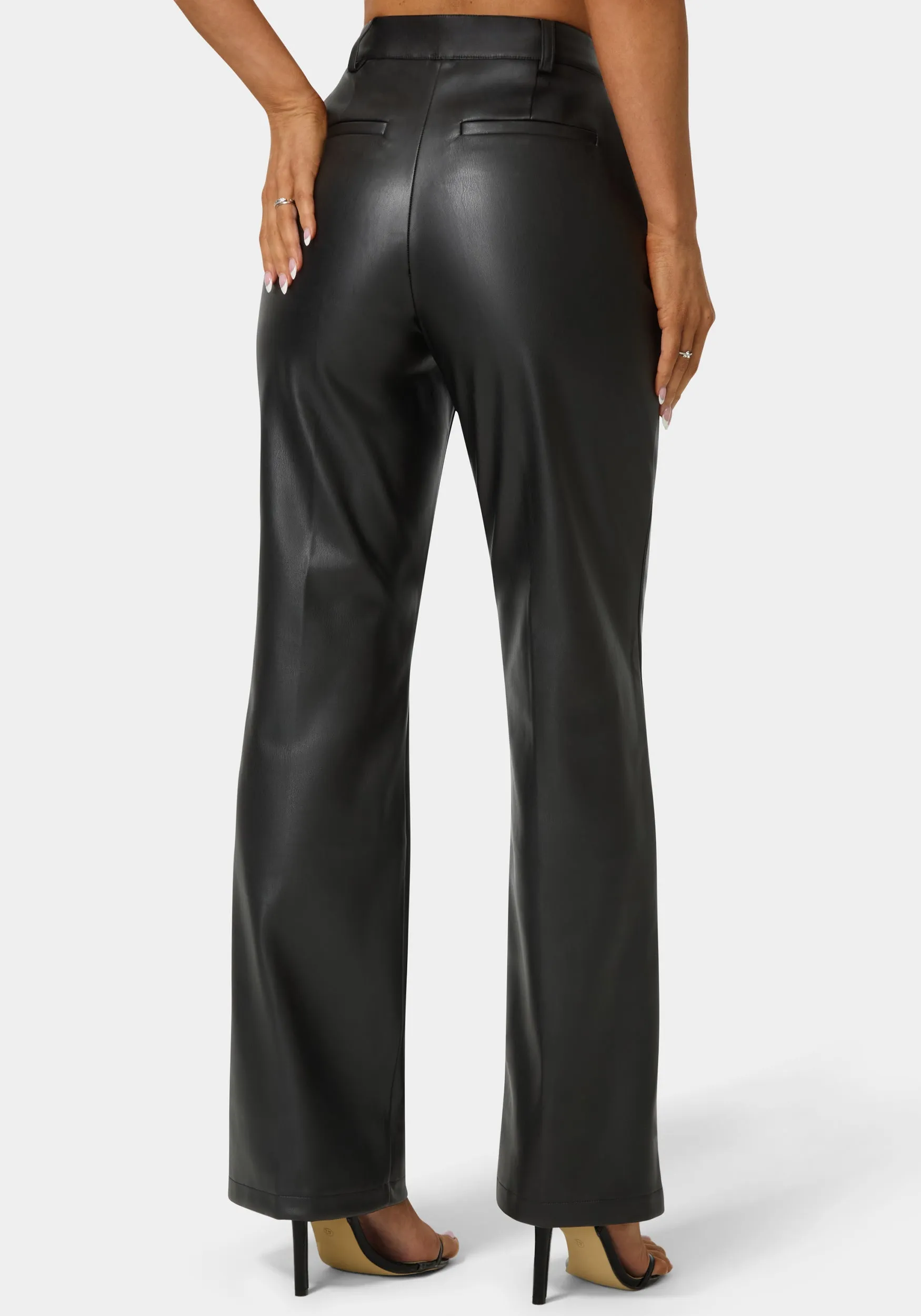 High Waist Vegan Leather Fit & Flare Pant sold by Bebe product image thumbnail 4