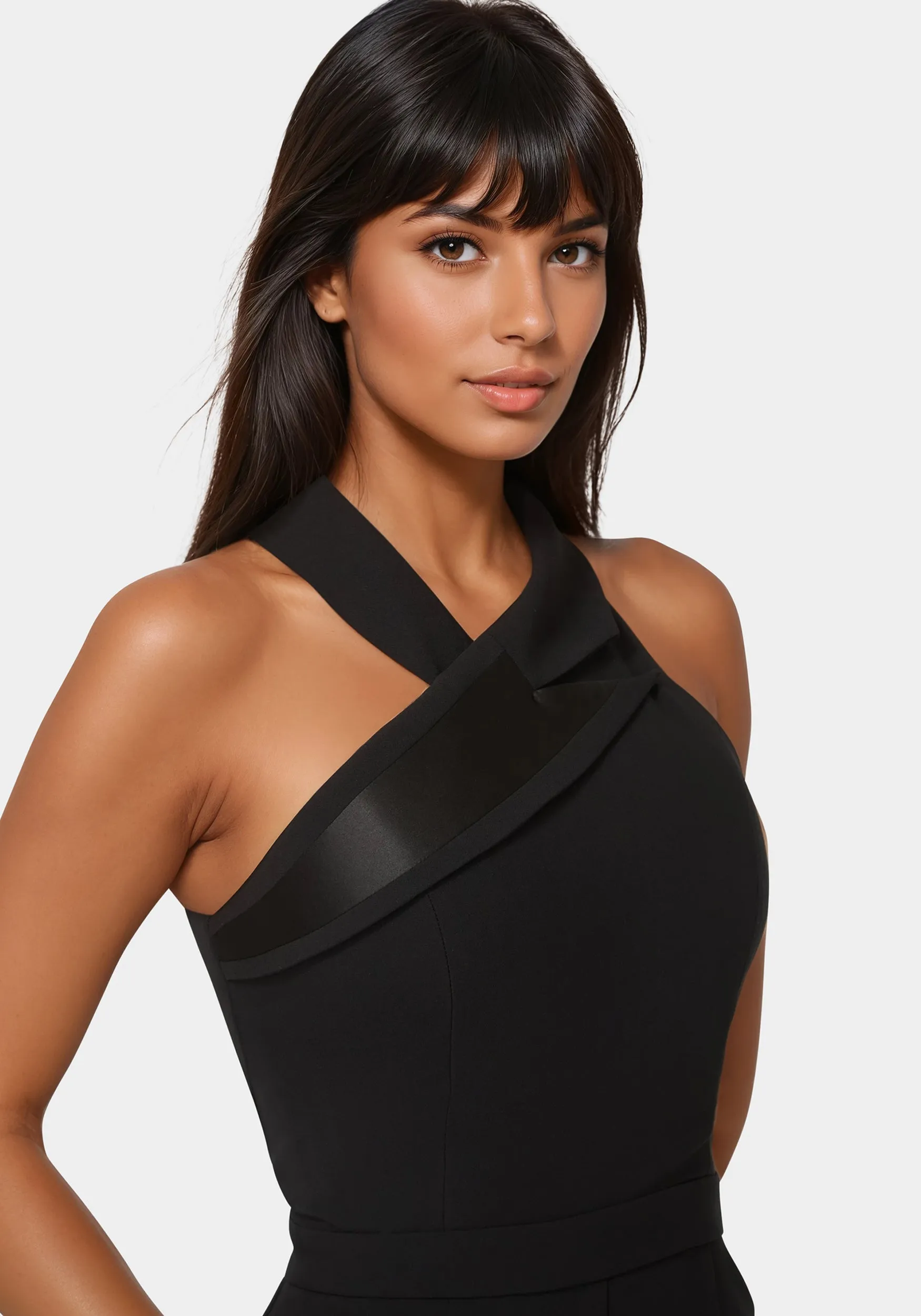 Tuxedo Straight Flared Leg Jumpsuit sold by Bebe product image thumbnail 4