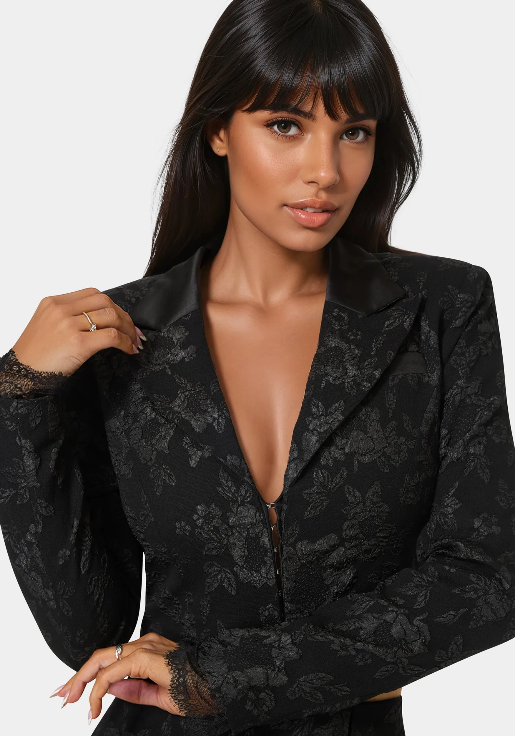 Tailored Floral Jacquard Blazer sold by Bebe product image thumbnail 5