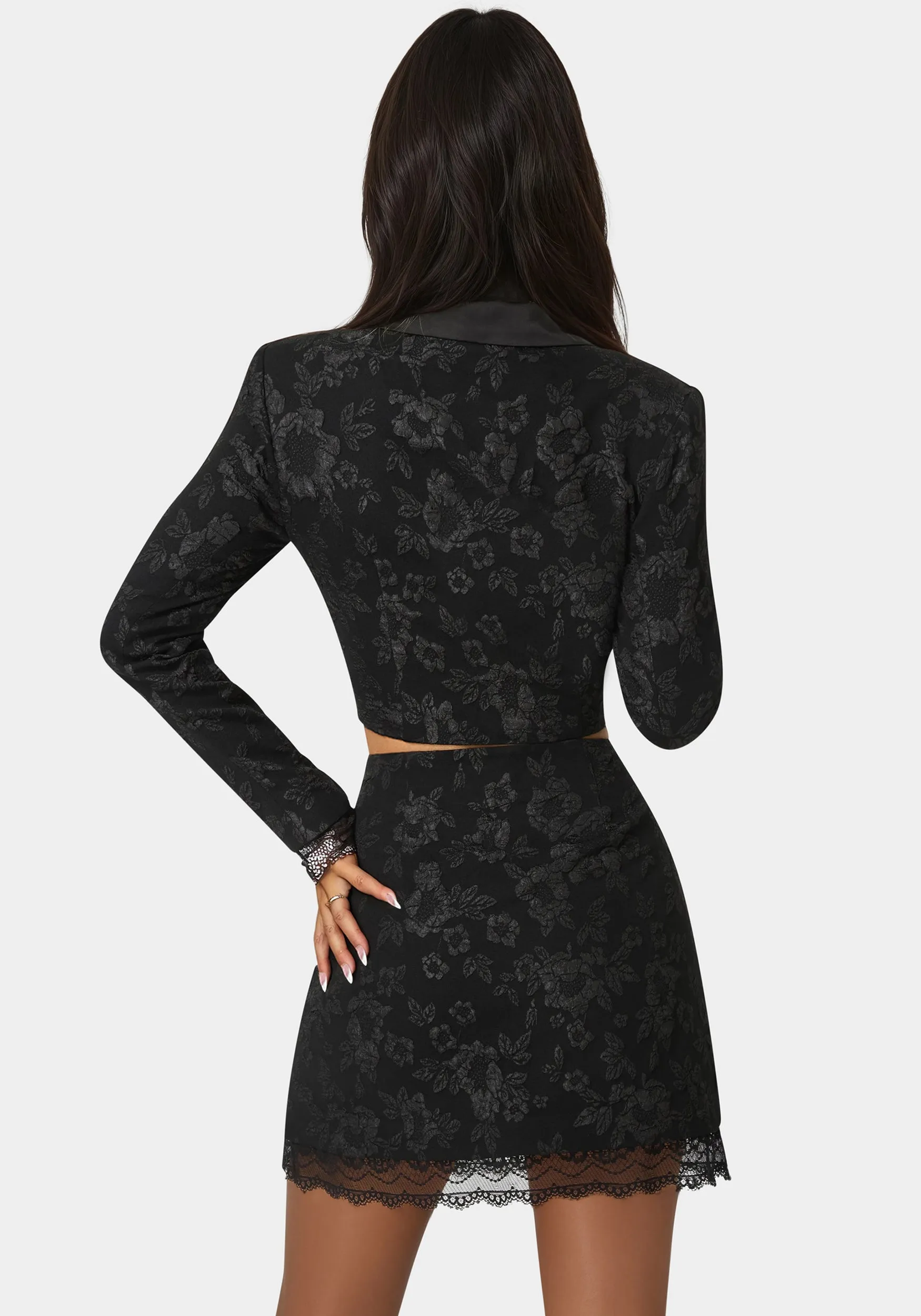 Tailored Floral Jacquard Blazer sold by Bebe product image thumbnail 4