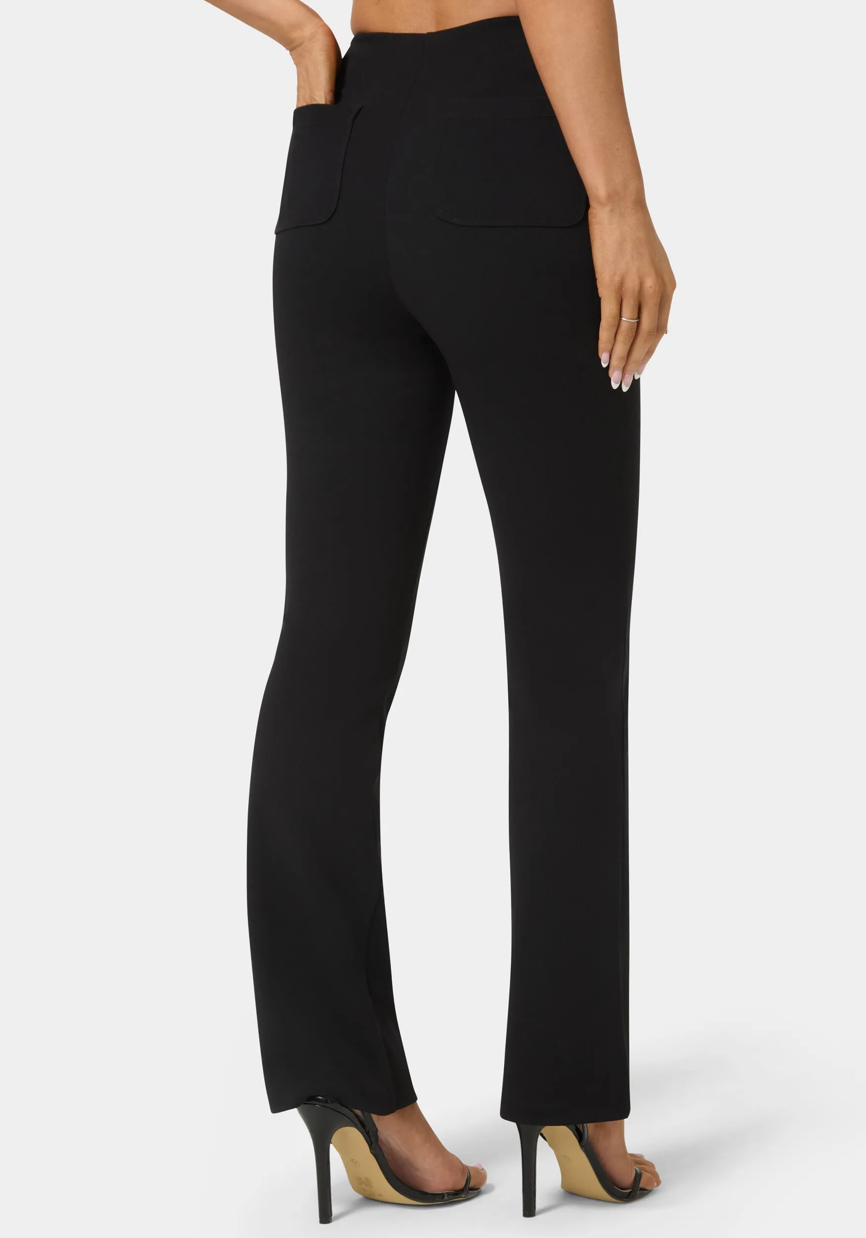 High Waist Stretch Mini Bootcut Pant sold by Bebe product image thumbnail 4