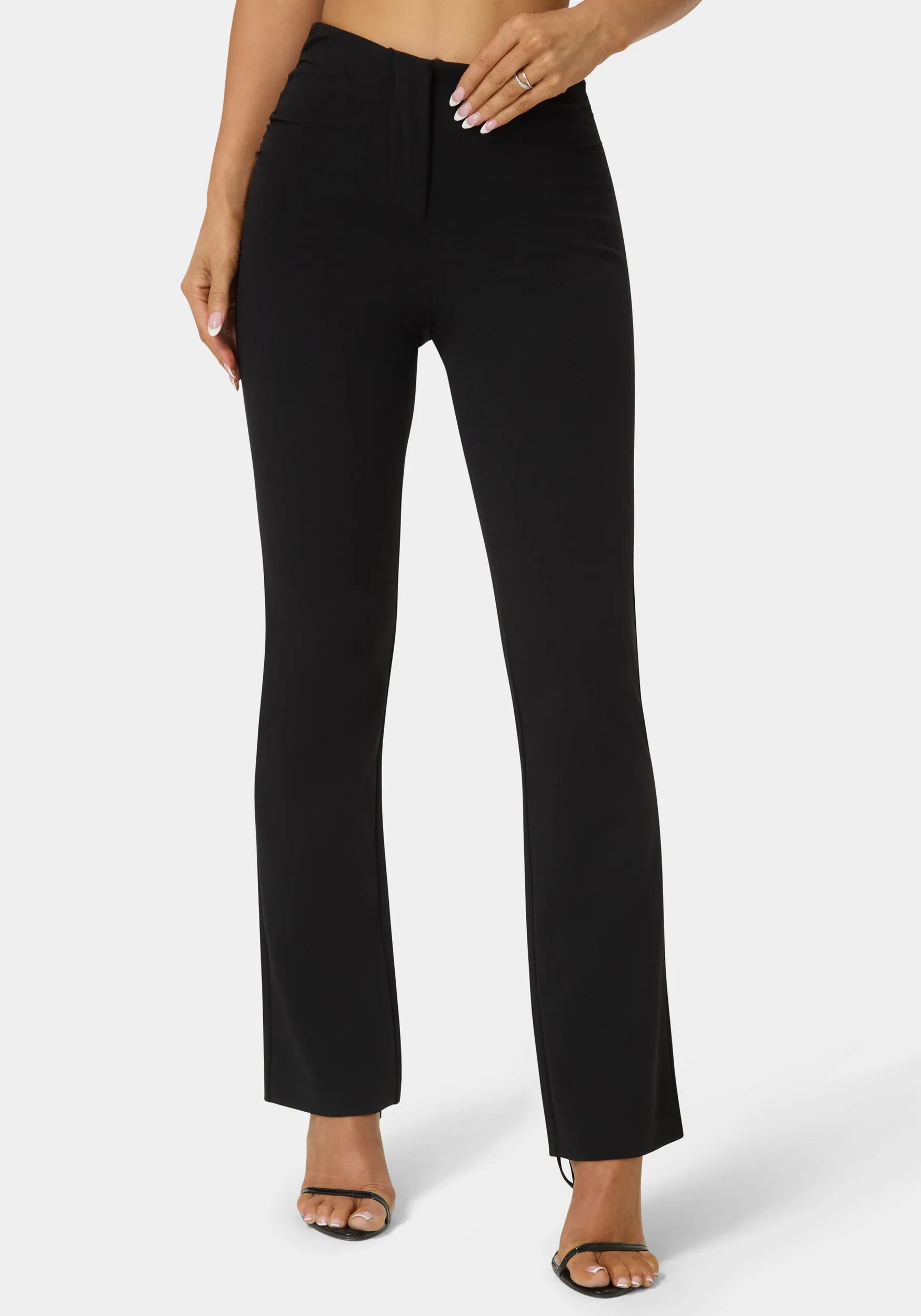 High Waist Stretch Mini Bootcut Pant sold by Bebe