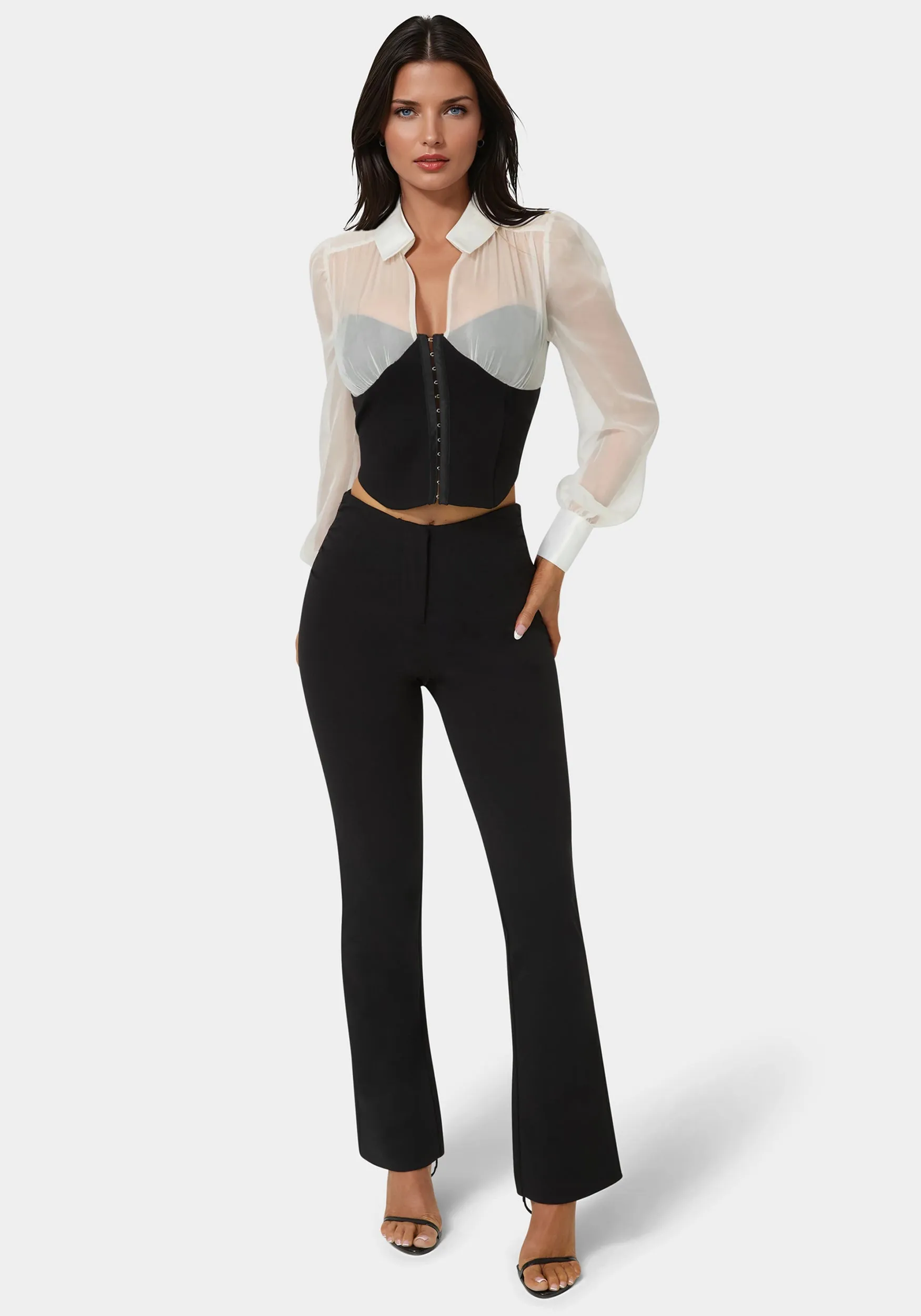 High Waist Stretch Mini Bootcut Pant sold by Bebe product image thumbnail 2