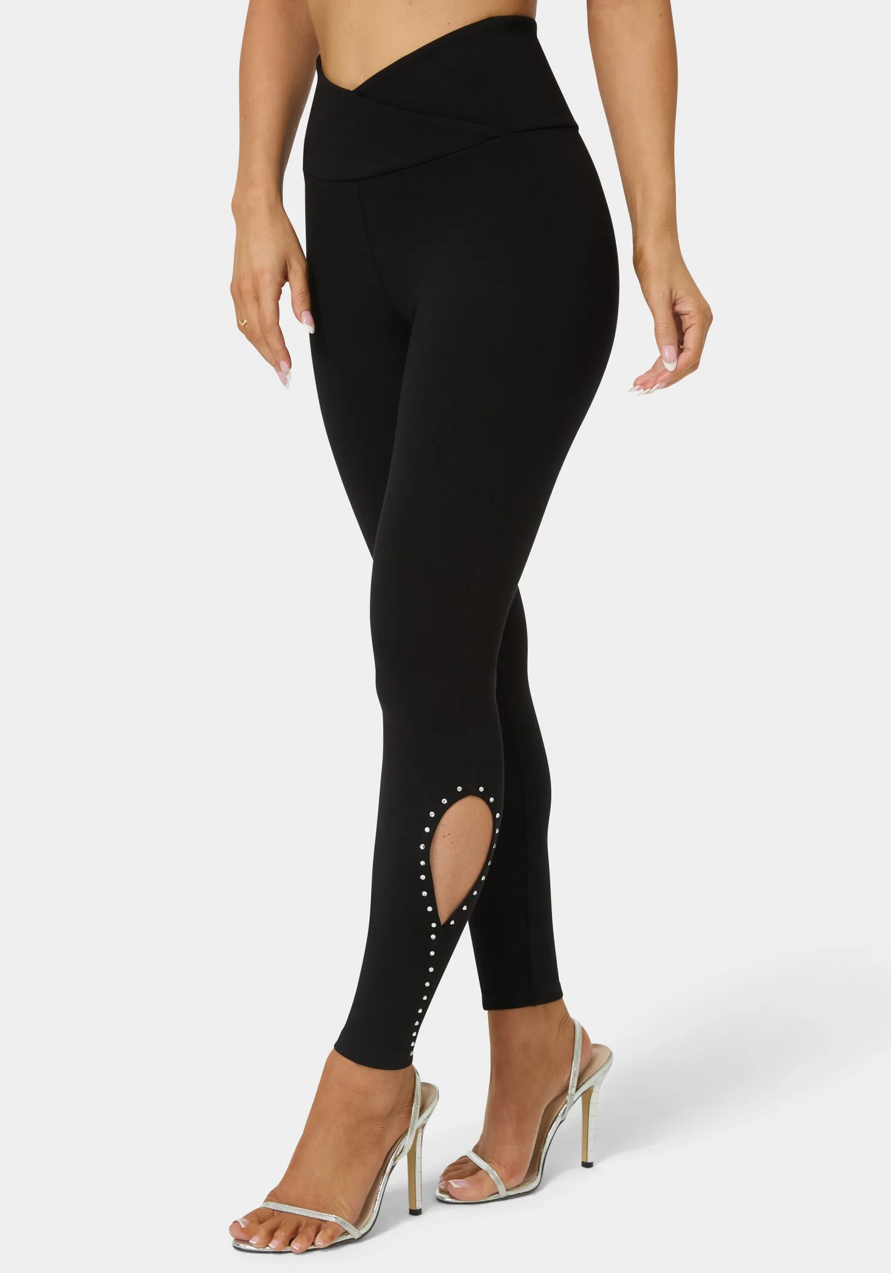 High Waist Rhinestone Legging sold by Bebe