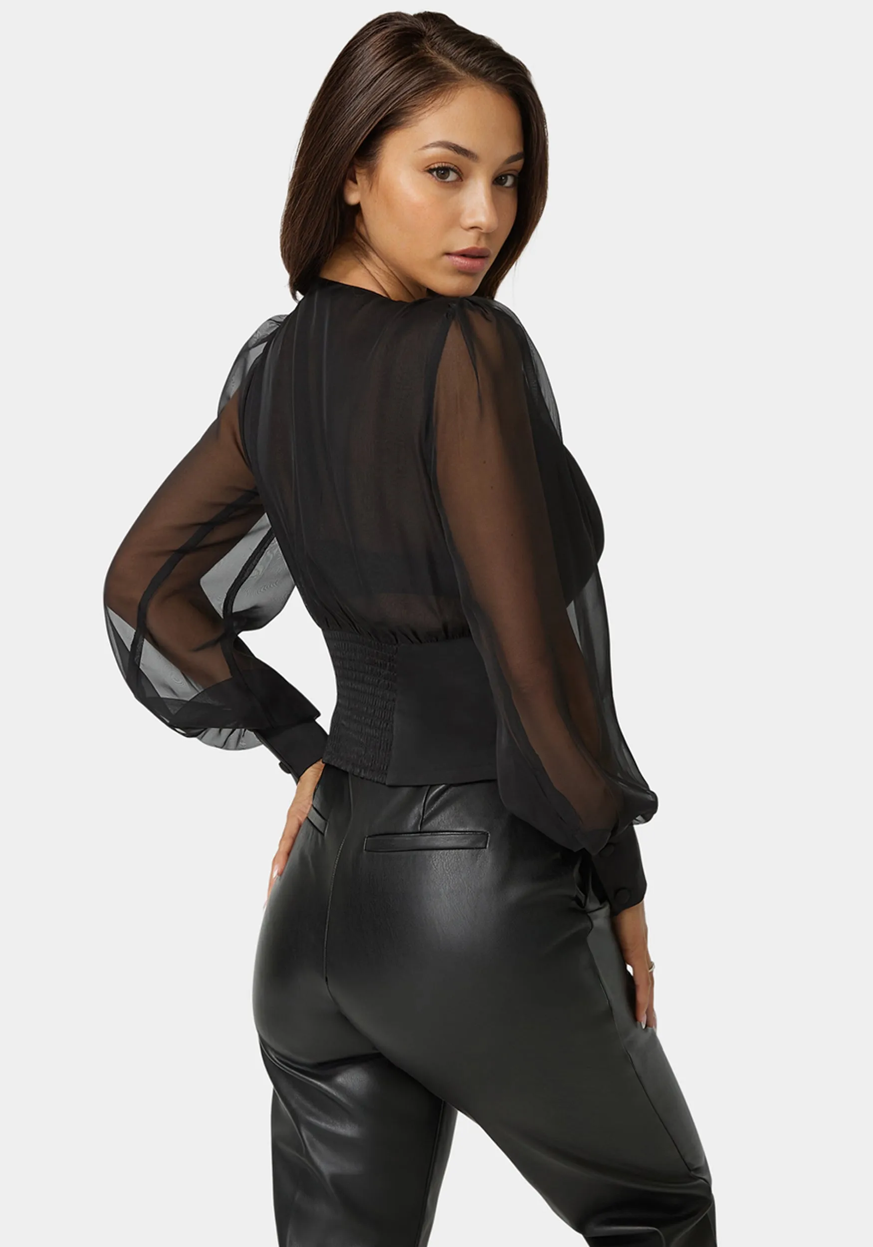 Wrap Tuxedo Look Blouse sold by Bebe product image thumbnail 3
