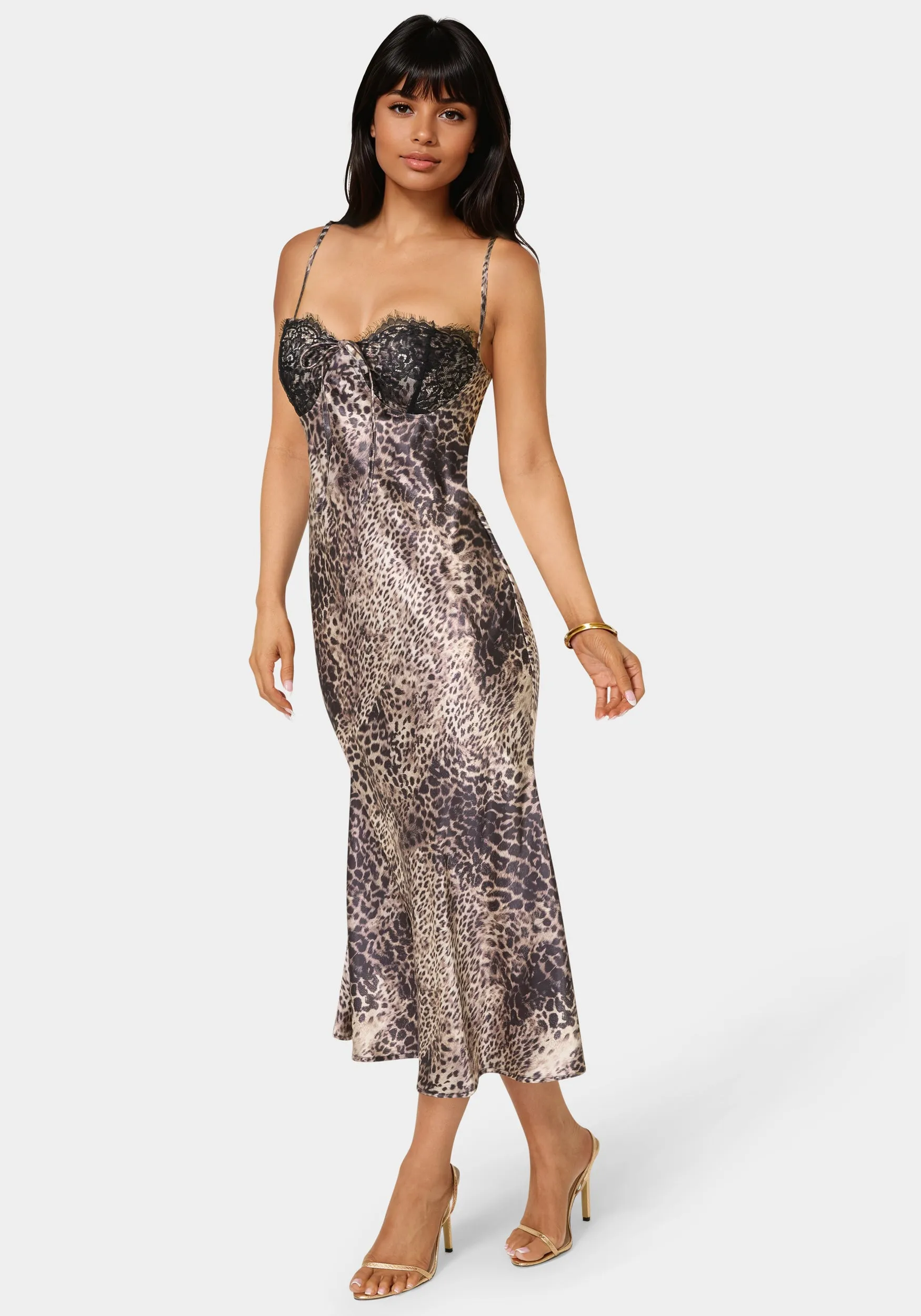 Satin Maxi With Lace Cups sold by Bebe product image thumbnail 2