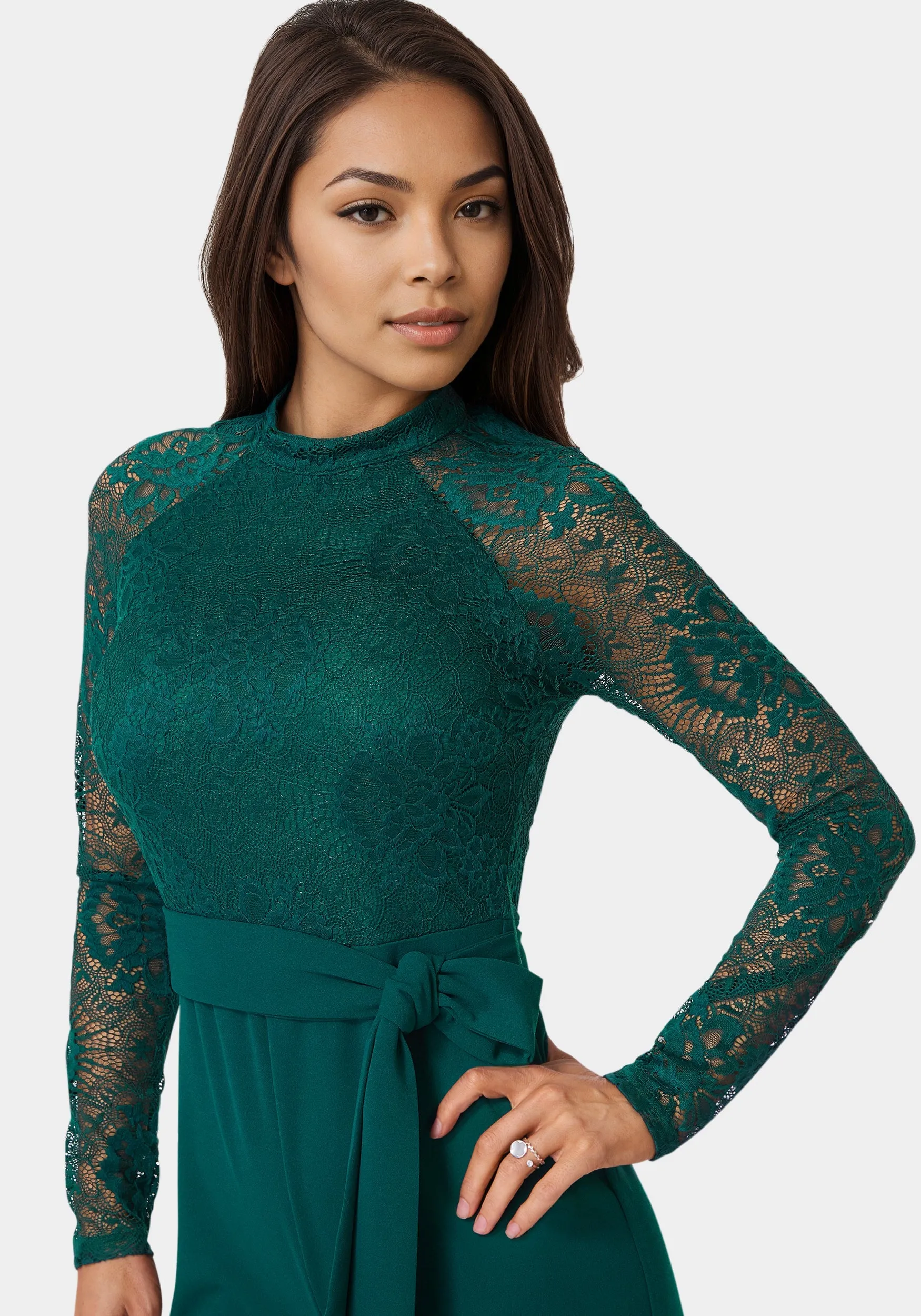 Lace Bodice Straight Leg Jumpsuit sold by Bebe product image thumbnail 4