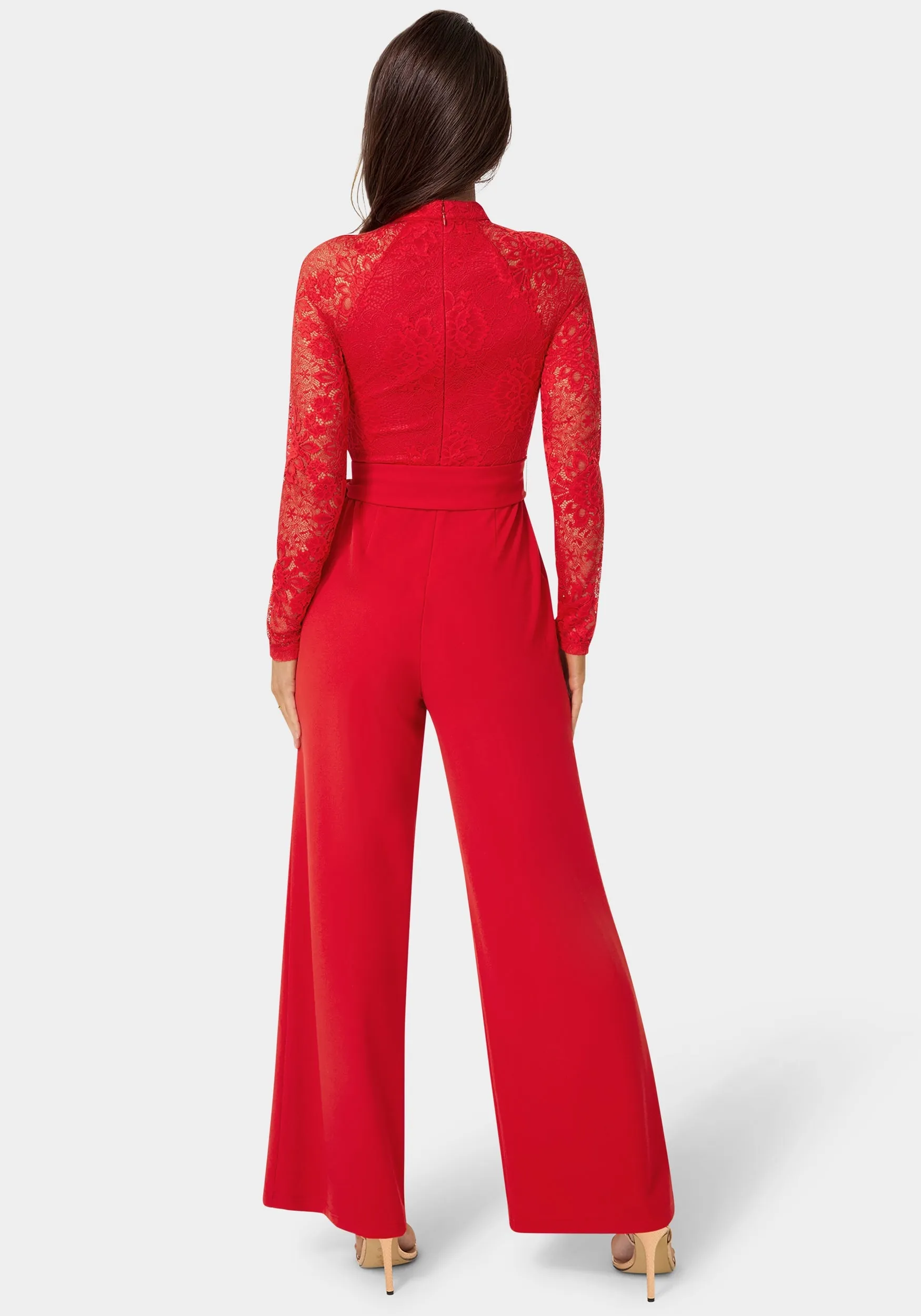 Lace Bodice Straight Leg Jumpsuit sold by Bebe product image thumbnail 3