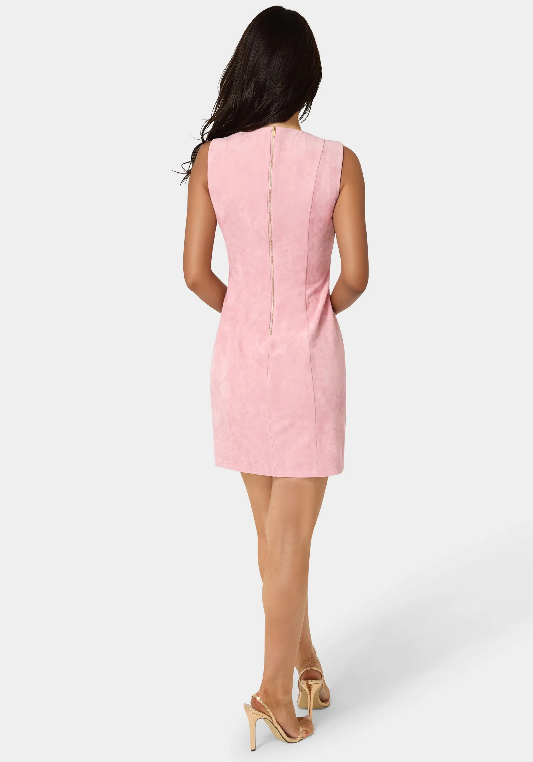 Faux Suede Lace Up Mini Dress sold by Bebe product image thumbnail 3