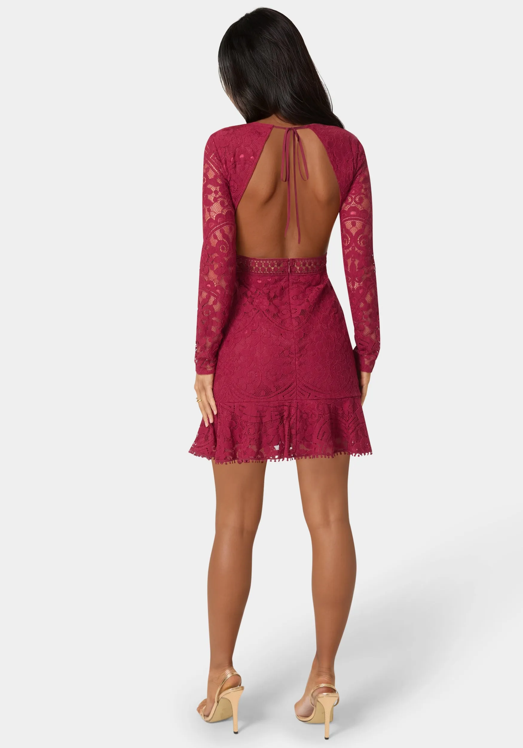 Open Back Lace Mini Dress sold by Bebe product image thumbnail 3